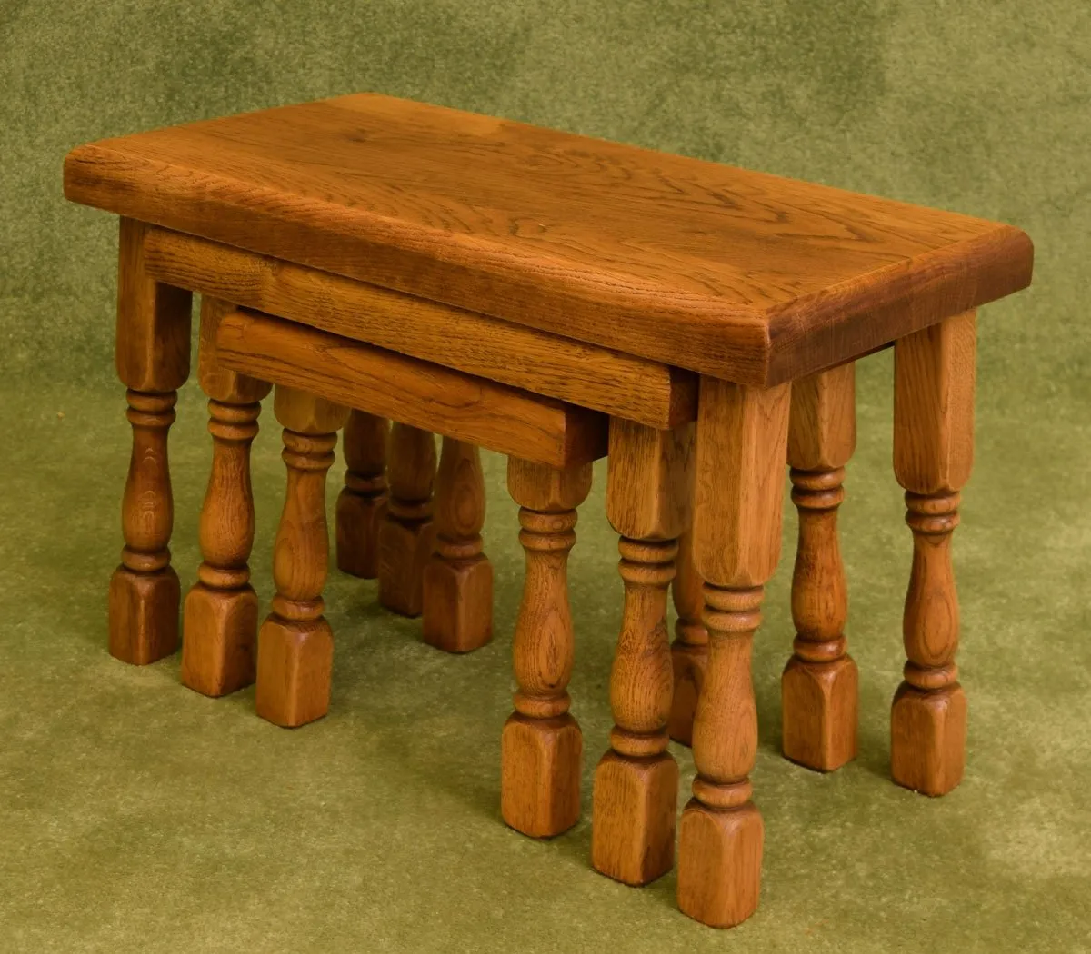 Dutch Oak Nest of 3 Tables