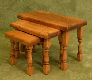 Dutch Oak Nest of 3 Tables