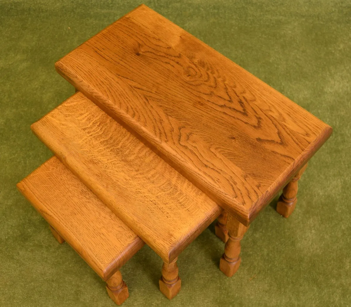 Dutch Oak Nest of 3 Tables