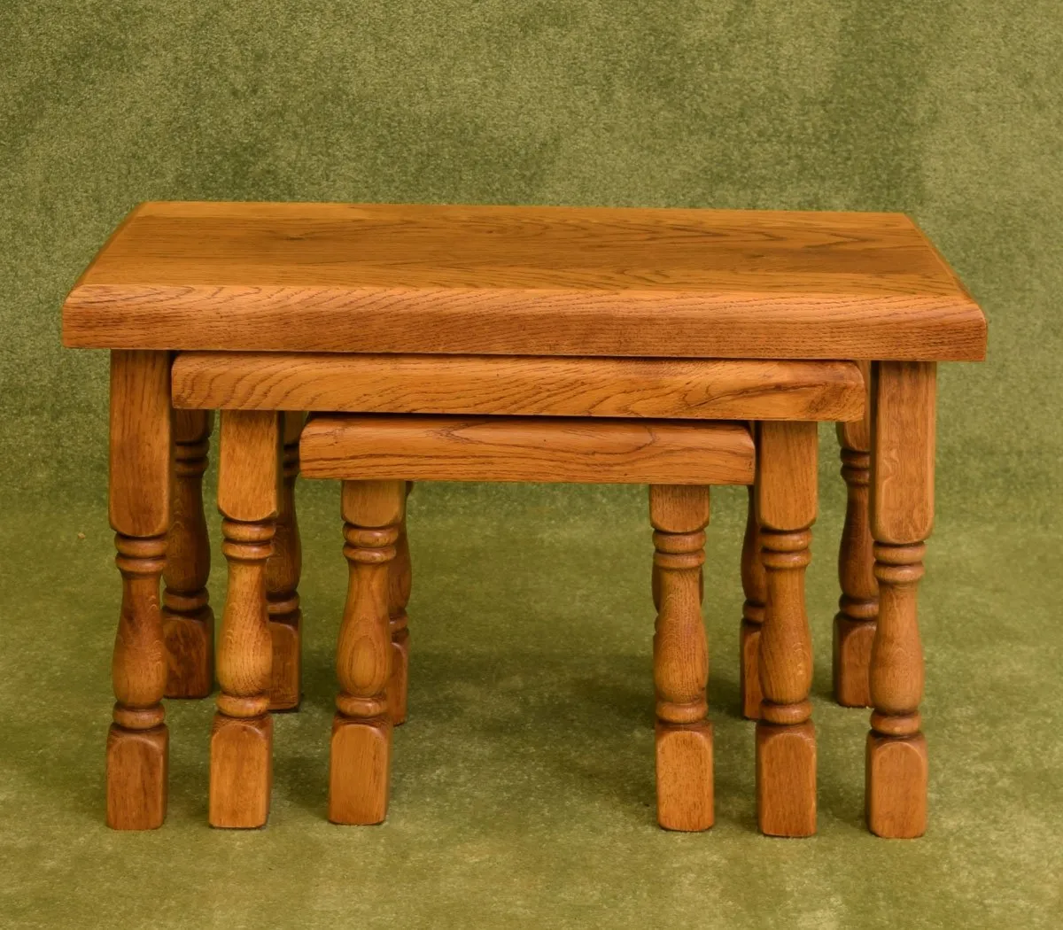 Dutch Oak Nest of 3 Tables