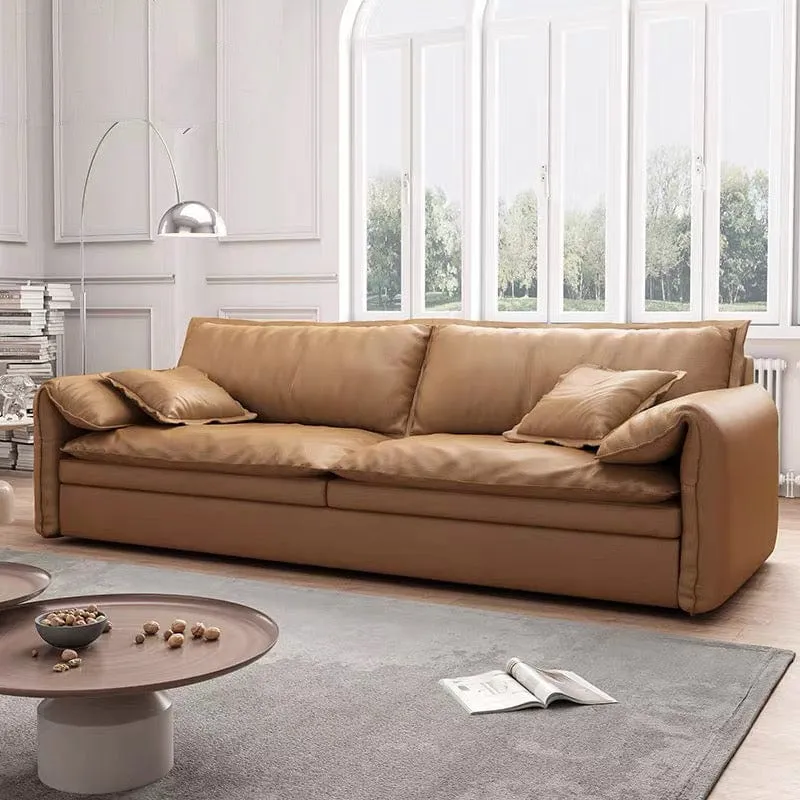 Edon Scratch Resistant Leather Foldable Sofa Bed with Mattress