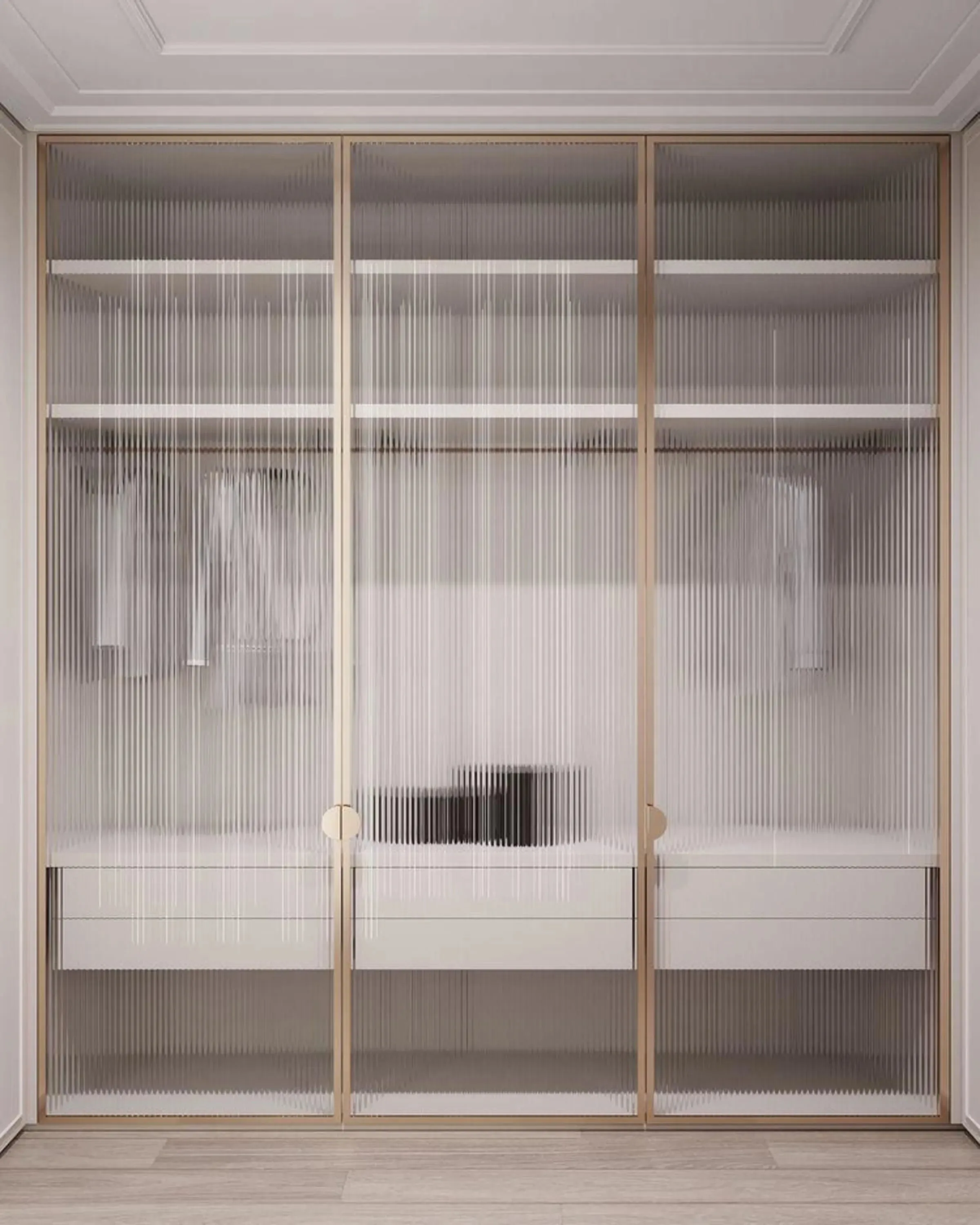 ELLIS MODERN LUXURY WARDROBE WITH GLASS SHUTTER