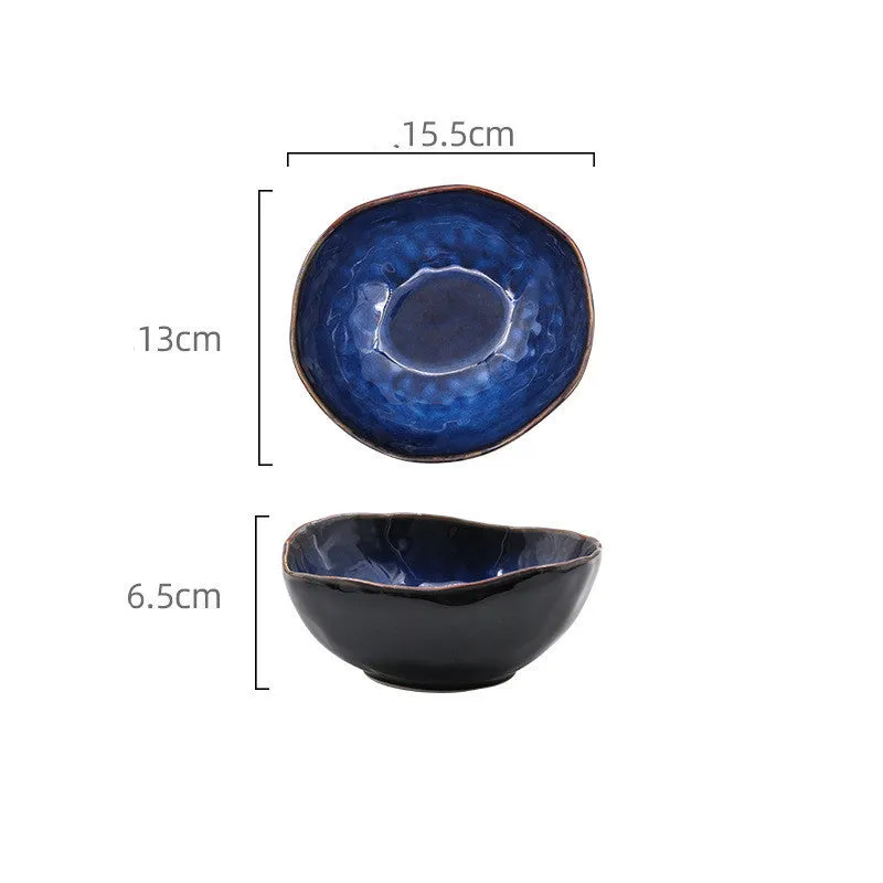 European style ceramic deep bowl irregular bowl