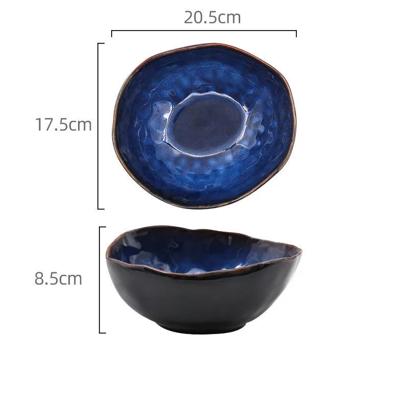 European style ceramic deep bowl irregular bowl