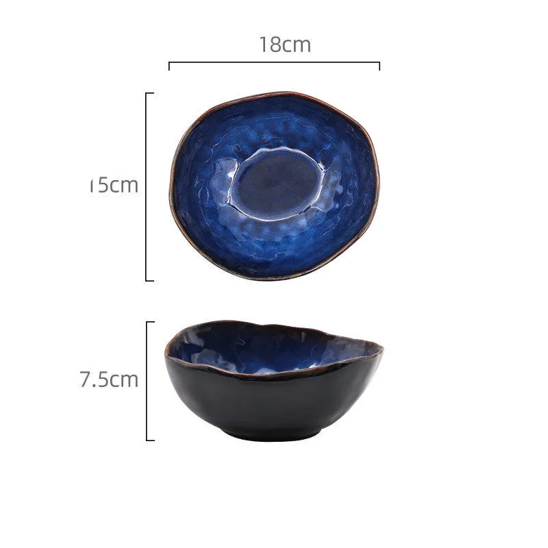 European style ceramic deep bowl irregular bowl