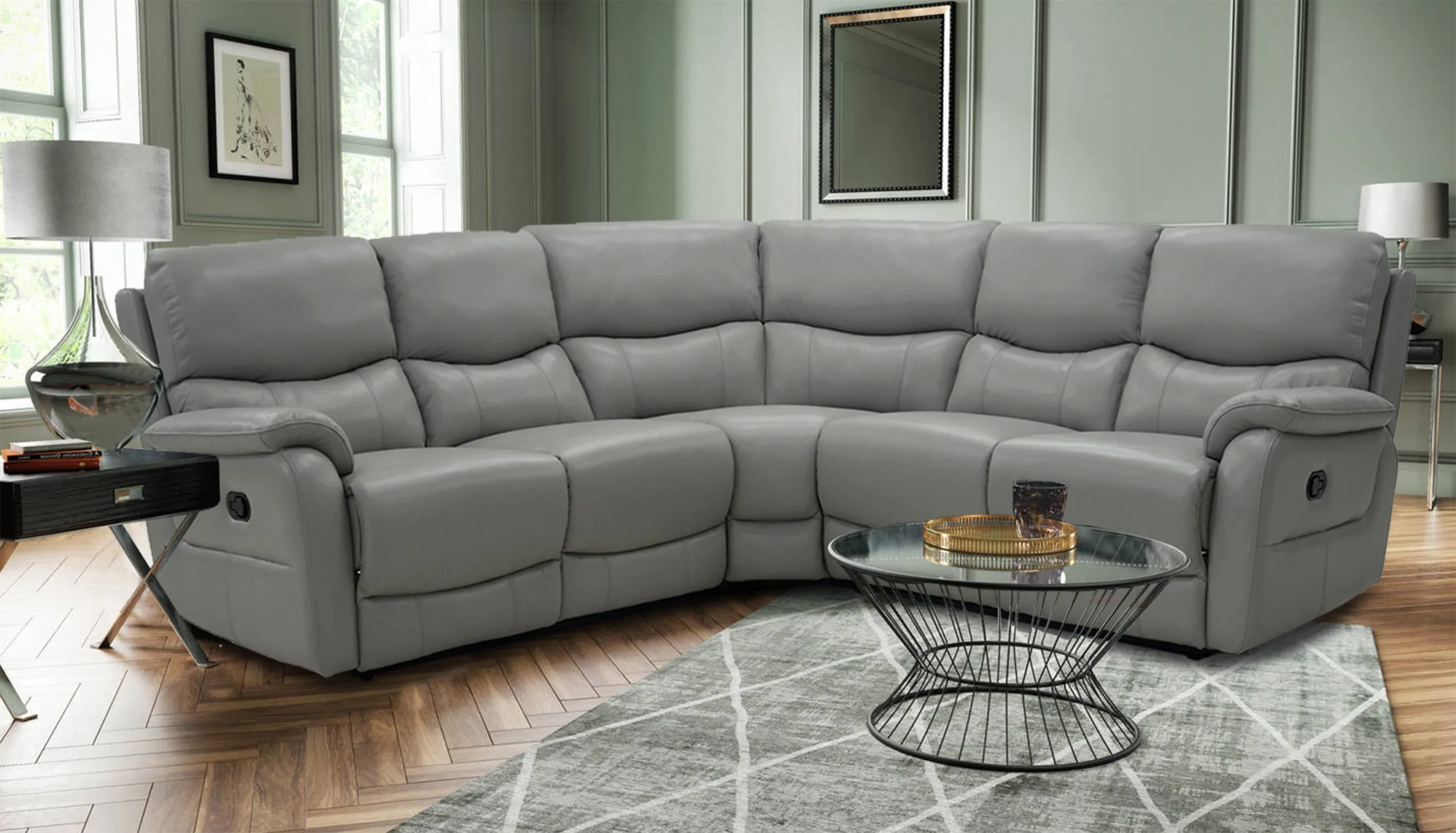 Evelyn Large Power Corner Leather Sofa