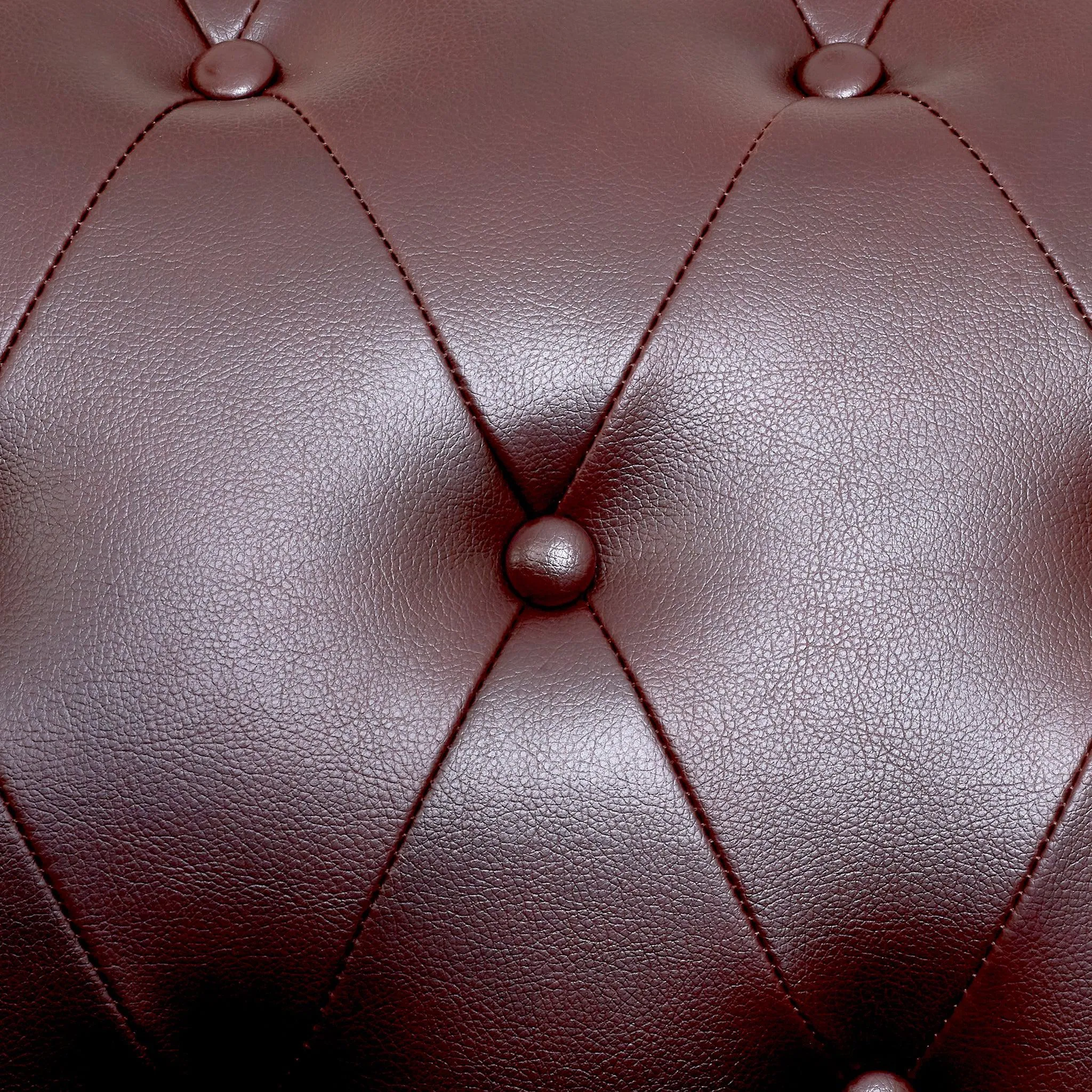 Faux Leather Chesterfield Sofa Suite - Brown