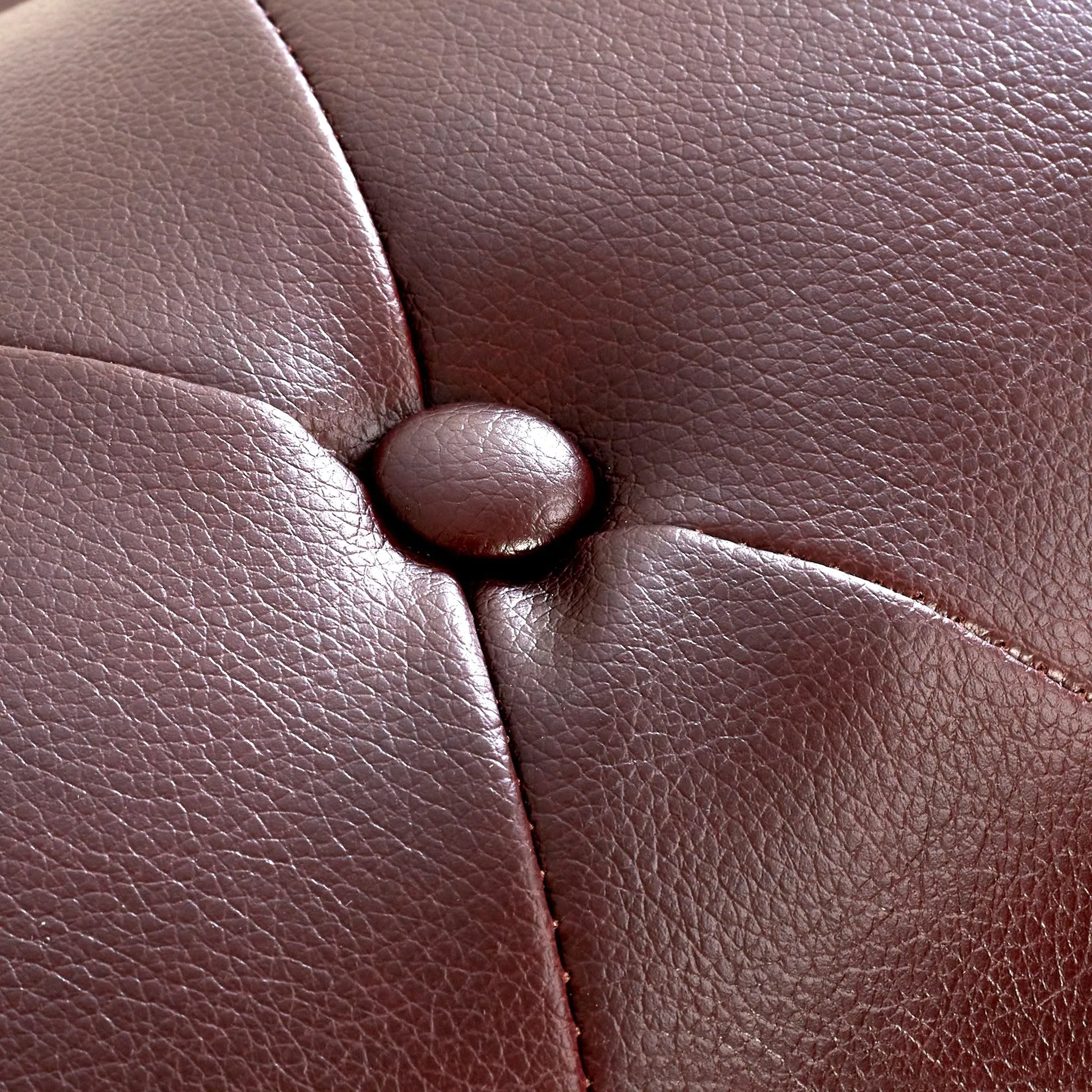 Faux Leather Chesterfield Sofa Suite - Brown