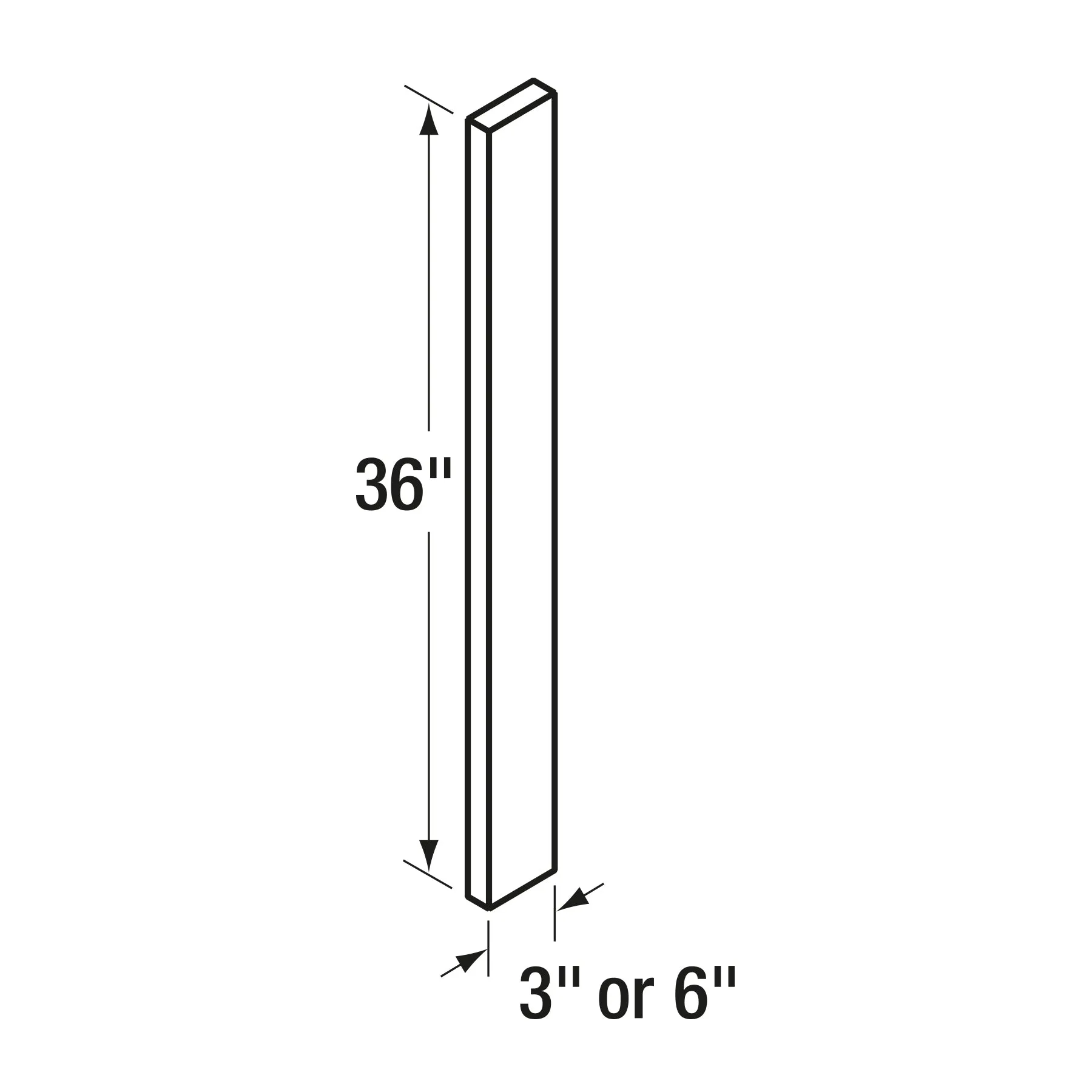 Filler Strips - 3 Inch Filler Strips 3 Inch W x 36 Inch L - Chadwood Shaker - Kitchen Cabinet