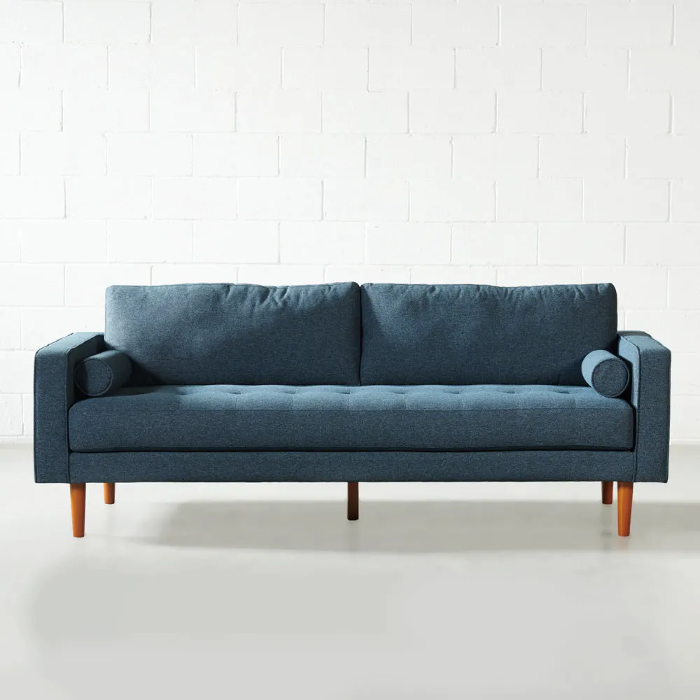 FONDA - Blue Fabric 3-Seater Sofa