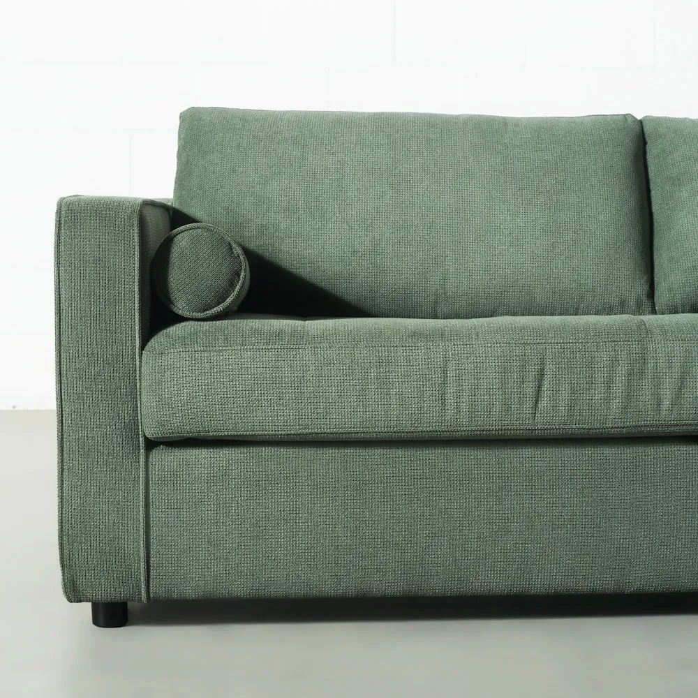 FONDA - Green Fabric Sofabed with Memory Foam Mattress