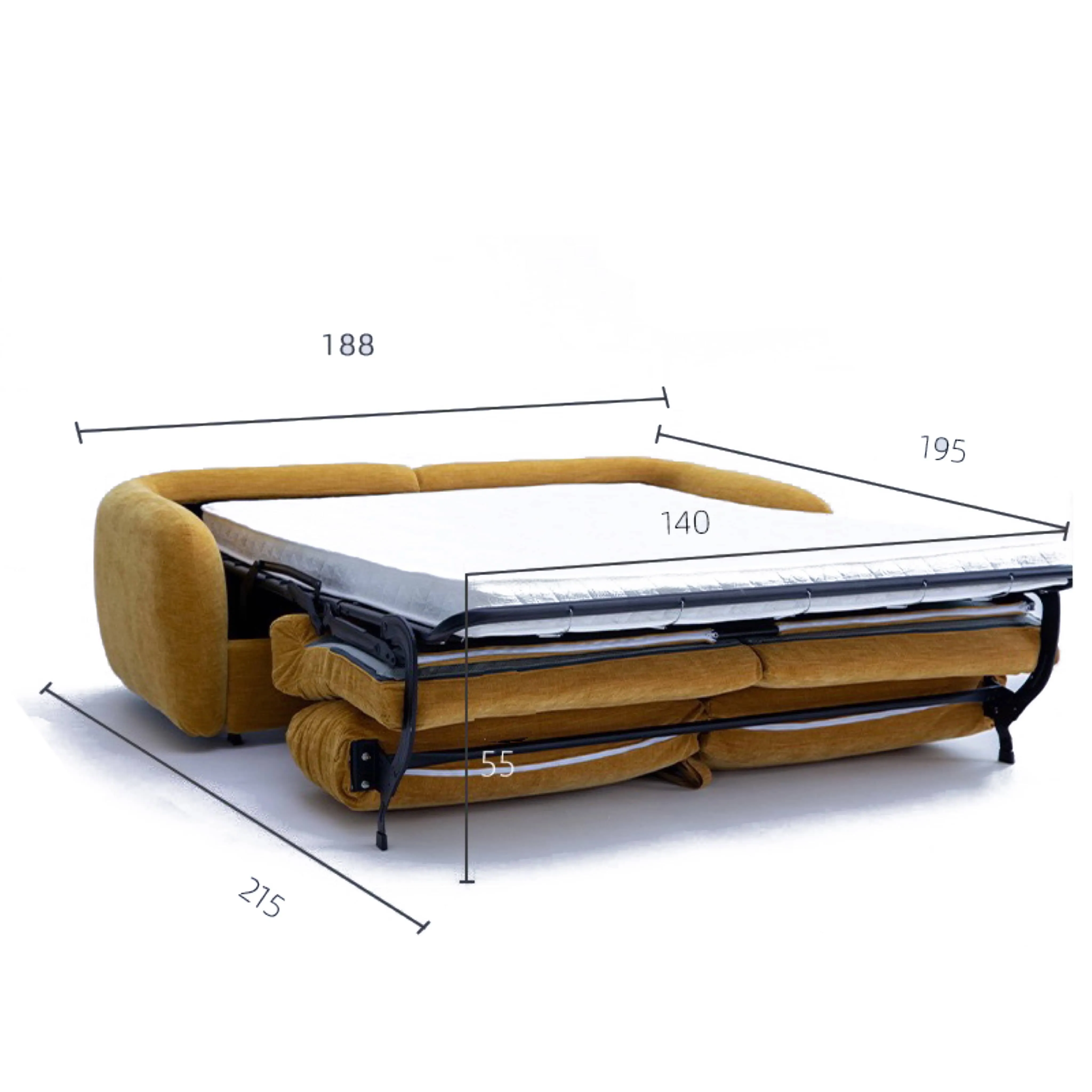 Gabriela Velvet Foldable Sofa Bed