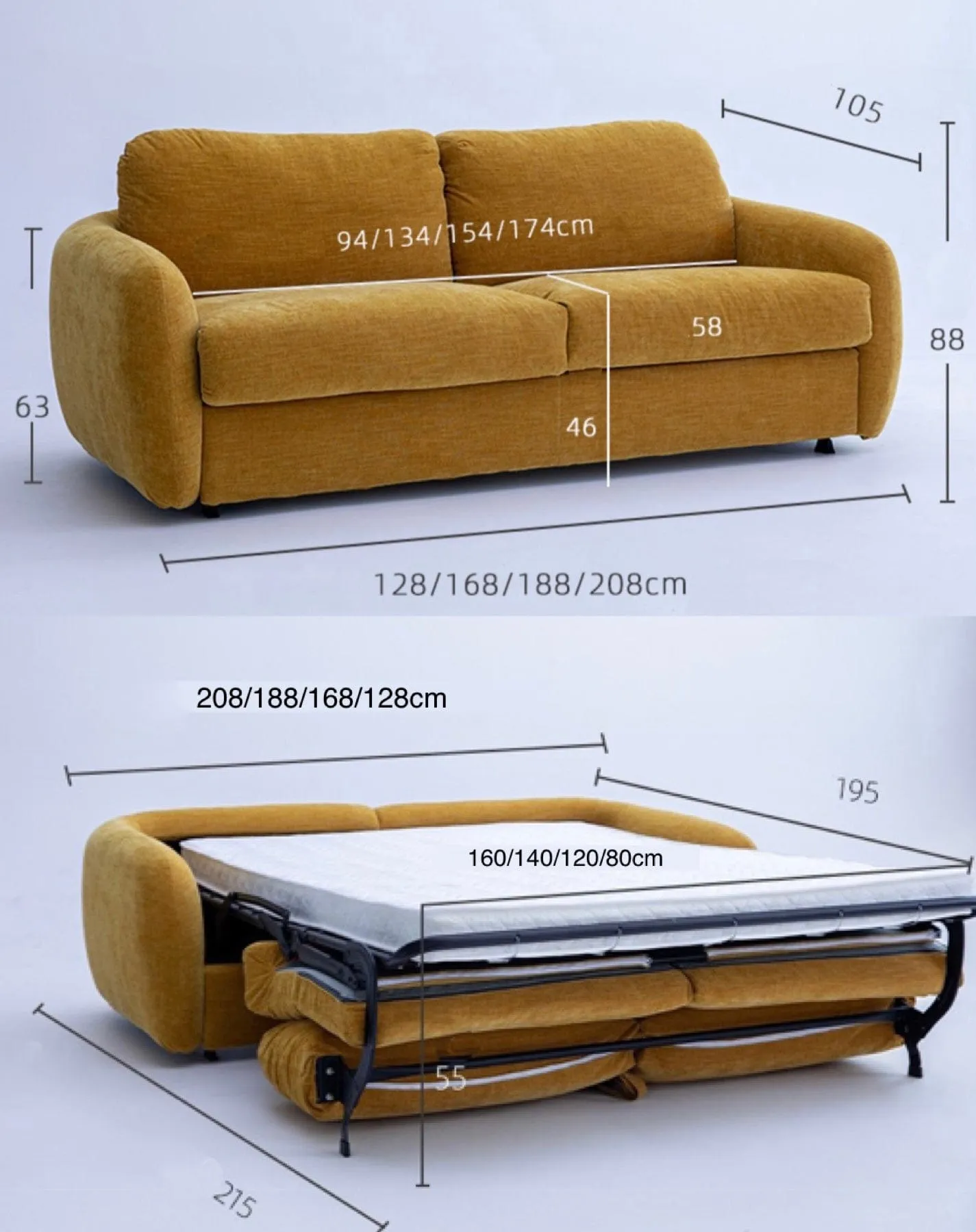 Gabriela Velvet Foldable Sofa Bed