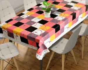 Heart Home 60"x90" Checkered Printed PVC Waterproof, Antislip & Wipe Clean Dinning Table Cover for 6 Seater (Multicolor)-HS43HEARTH25640