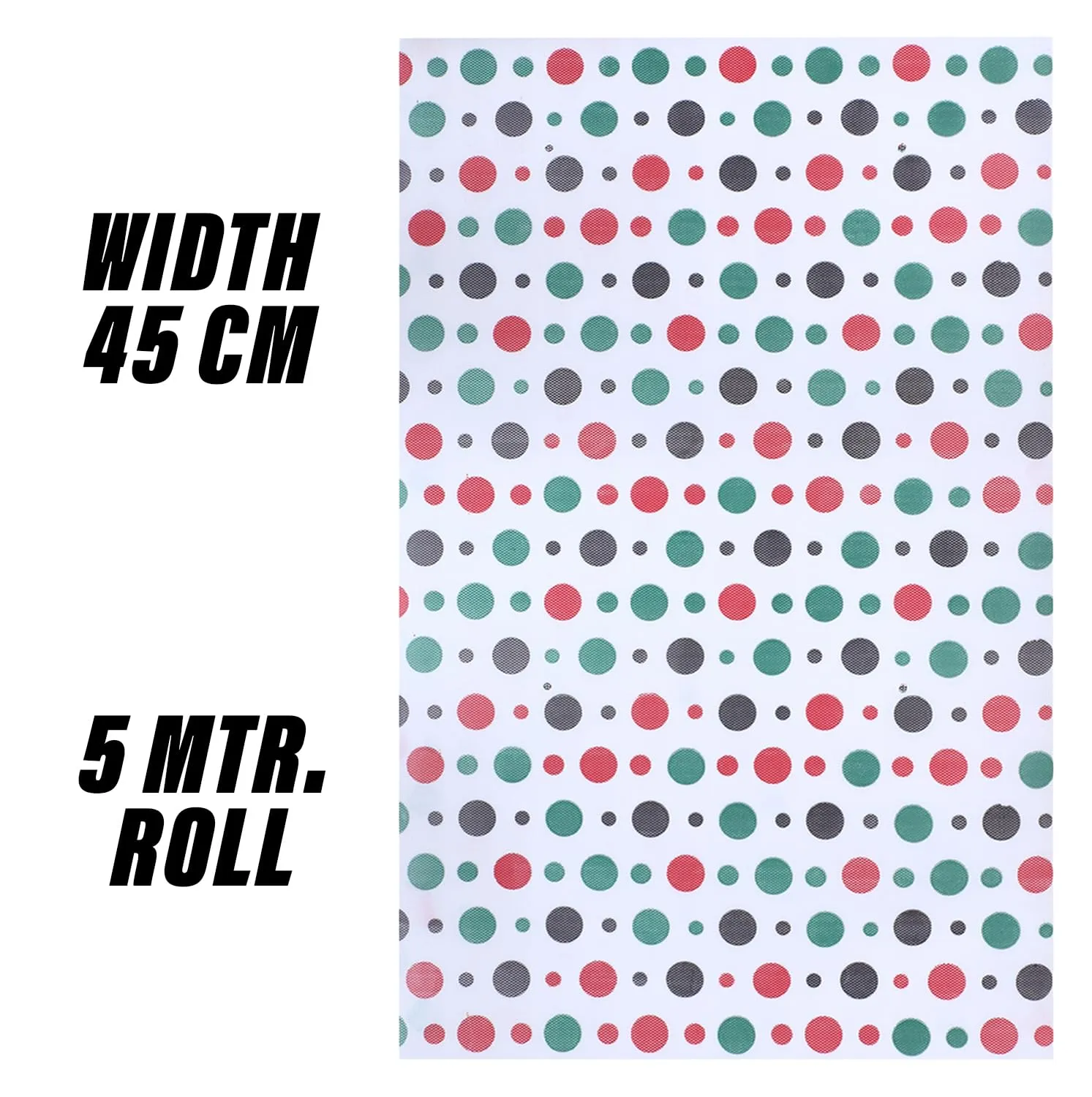 Heart Home Shelf Liner | EVA Kitchen Cabinet Shelf Mat | Anti-Slip Bathroom Mat | Fridge Mat | Table Mat | Multi Dot Print Wardrobe Mat | 5 Meter | White