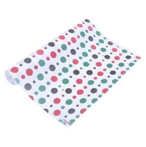 Heart Home Shelf Liner | EVA Kitchen Cabinet Shelf Mat | Anti-Slip Bathroom Mat | Fridge Mat | Table Mat | Multi Dot Print Wardrobe Mat | 5 Meter | White