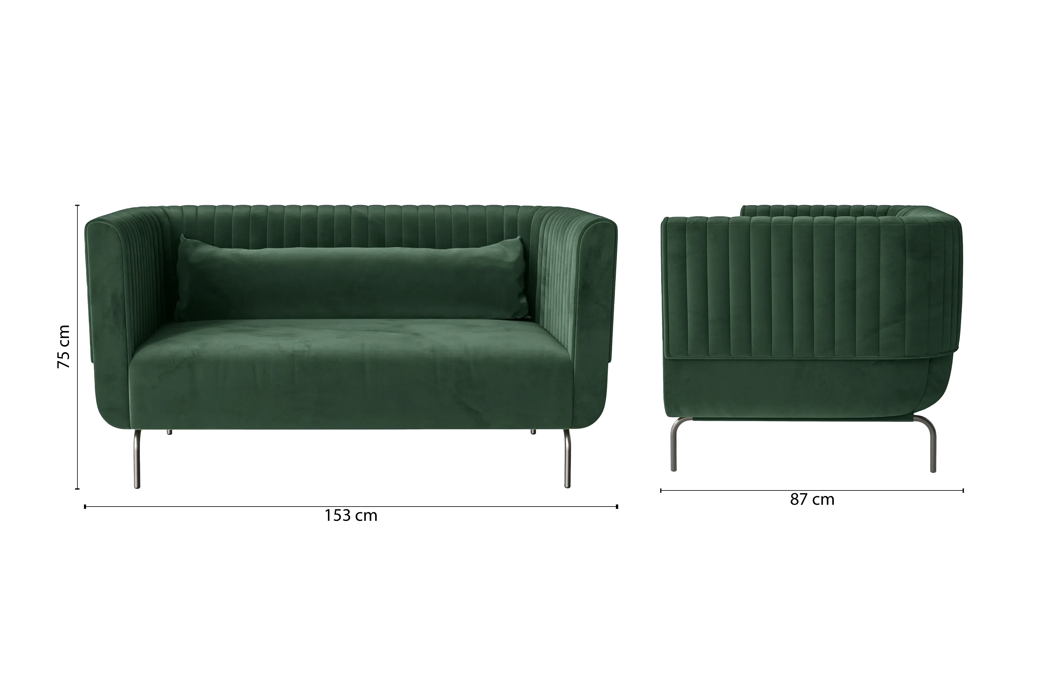 Jackson 2 Seater Sofa Green Velvet