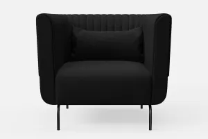 Jackson Armchair Black Linen Fabric