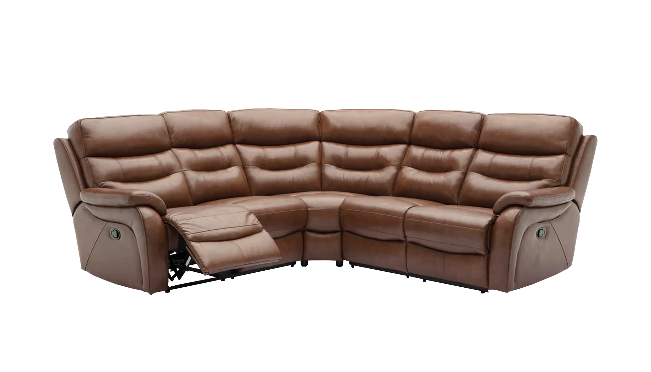 James Large Double Manual Recliner Leather Corner Sofa