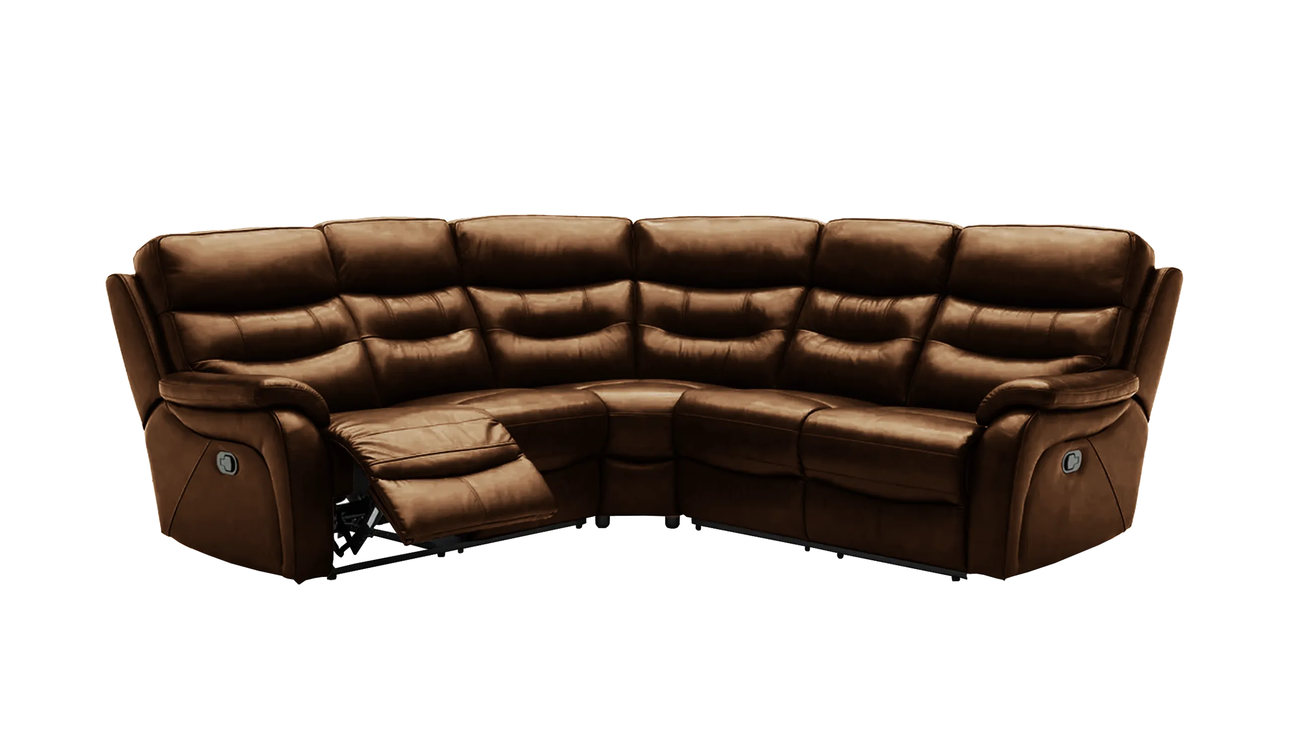 James Large Double Manual Recliner Leather Corner Sofa