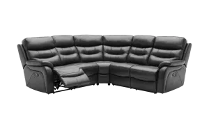 James Large Double Manual Recliner Leather Corner Sofa