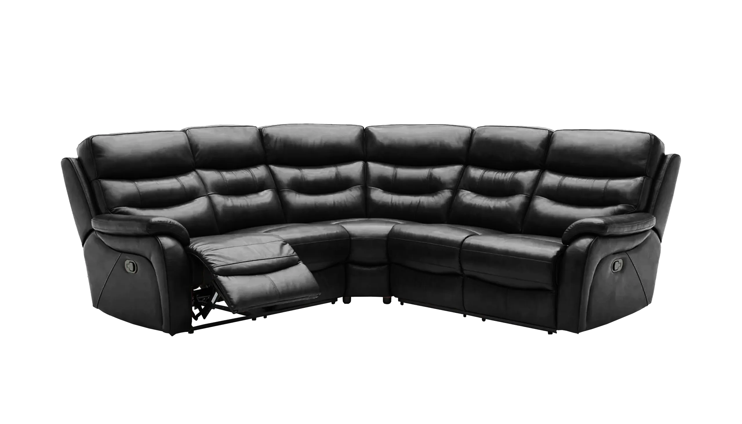 James Large Double Manual Recliner Leather Corner Sofa