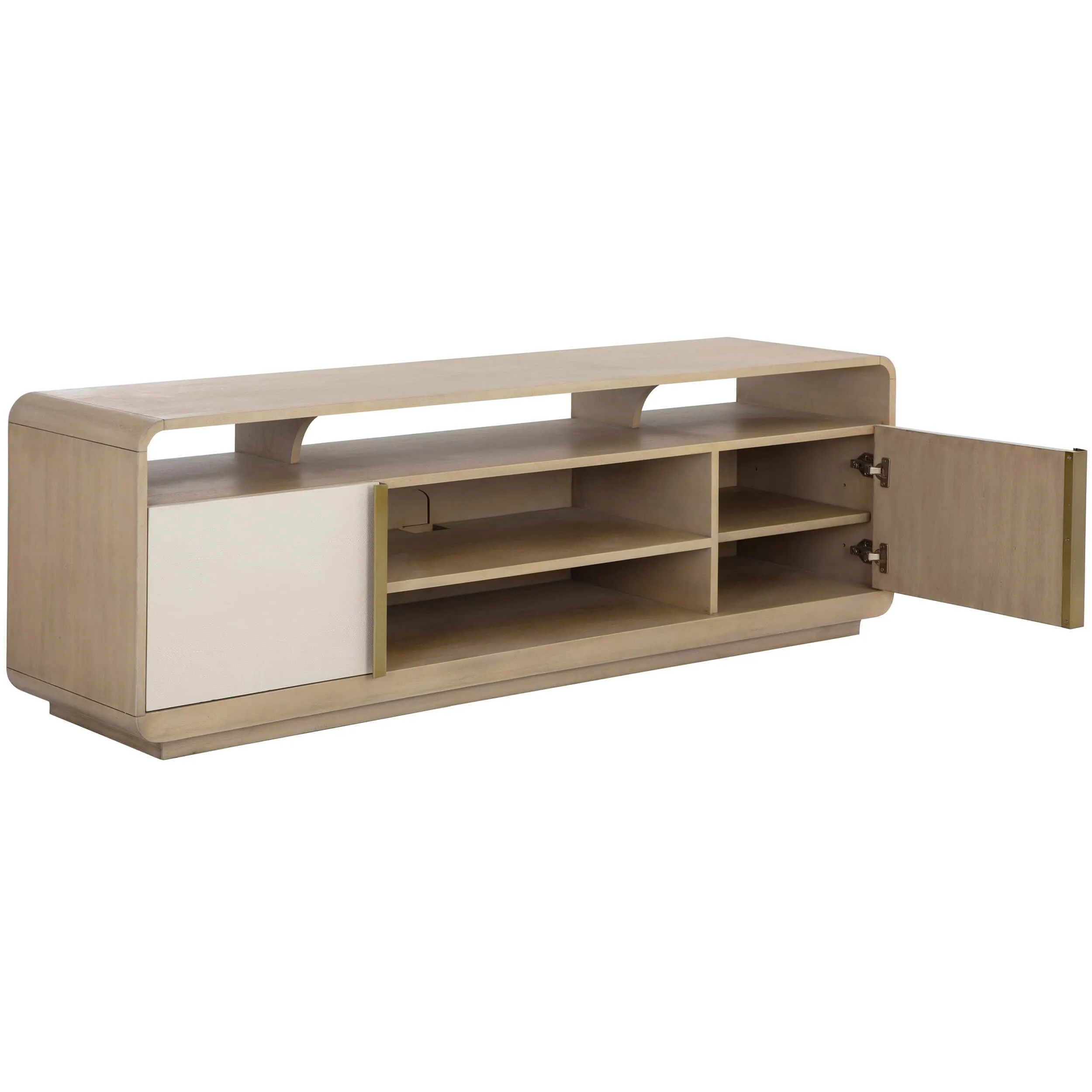 Kayden Media Console, Cream Shagreen