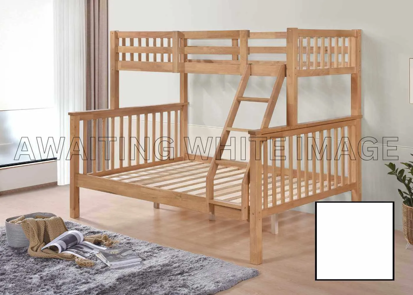 Kelling White Triple Bunk Bed with Mattresses Bundle