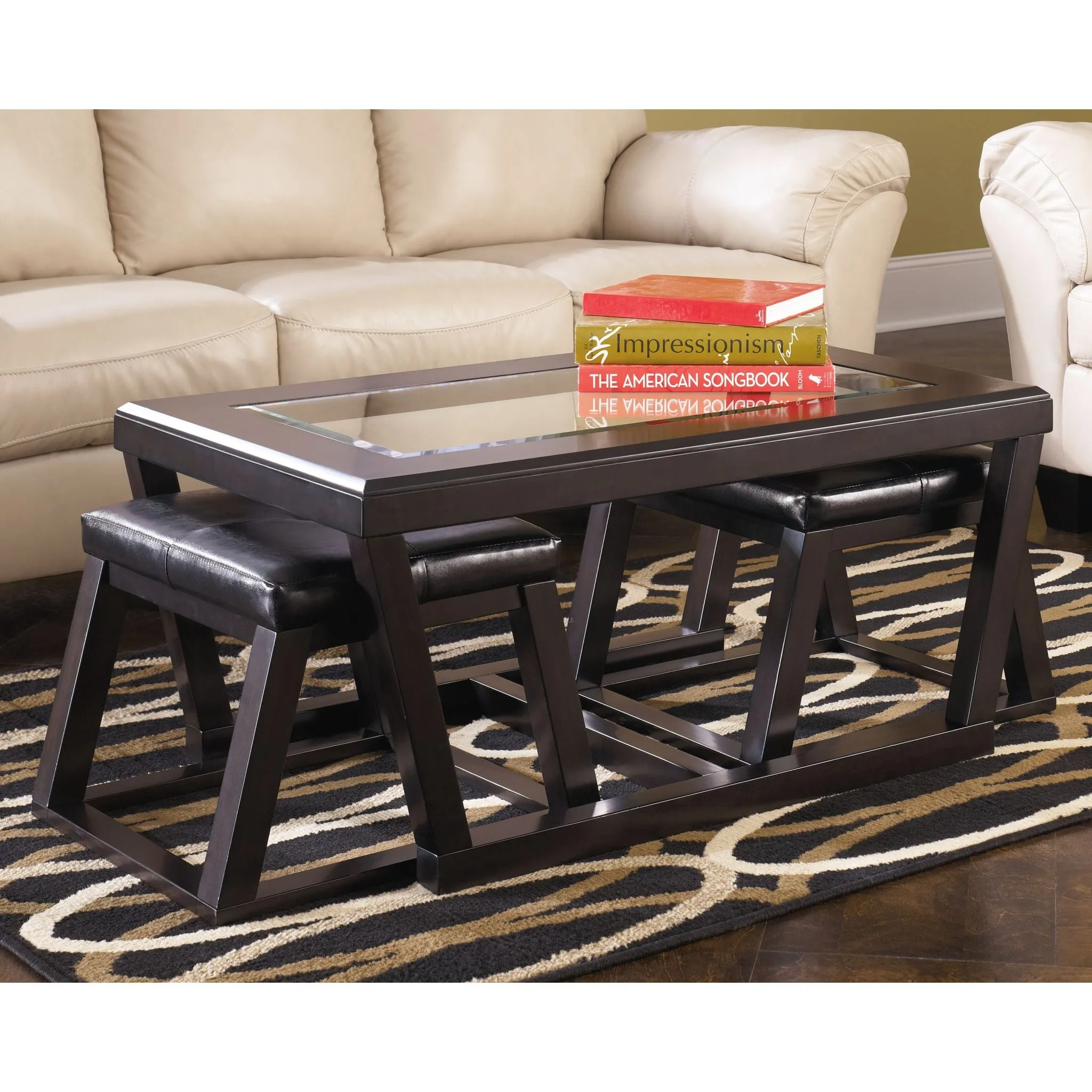 Kelton Cocktail Table with 2 Stools