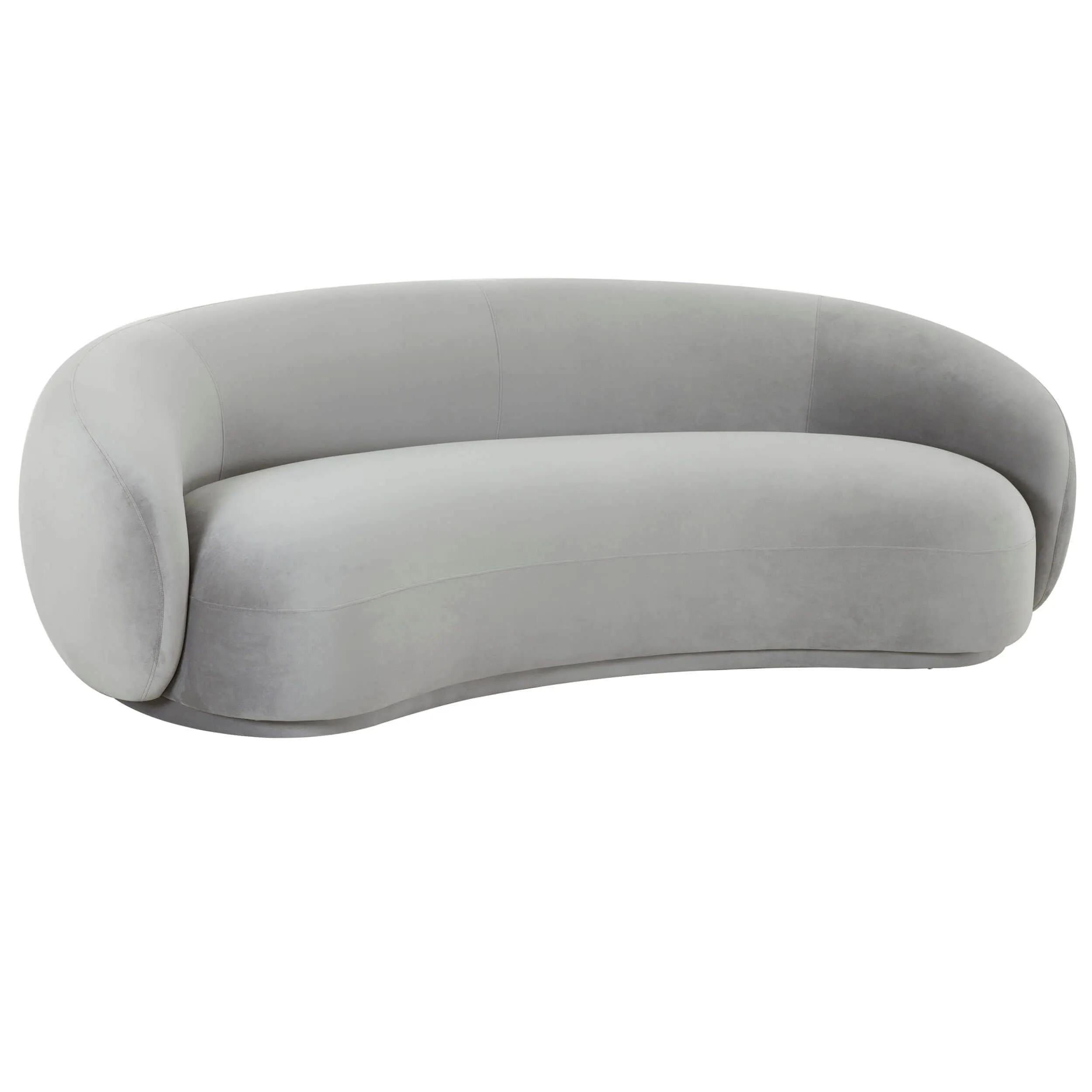 Kendall Velvet Sofa,  Light Grey