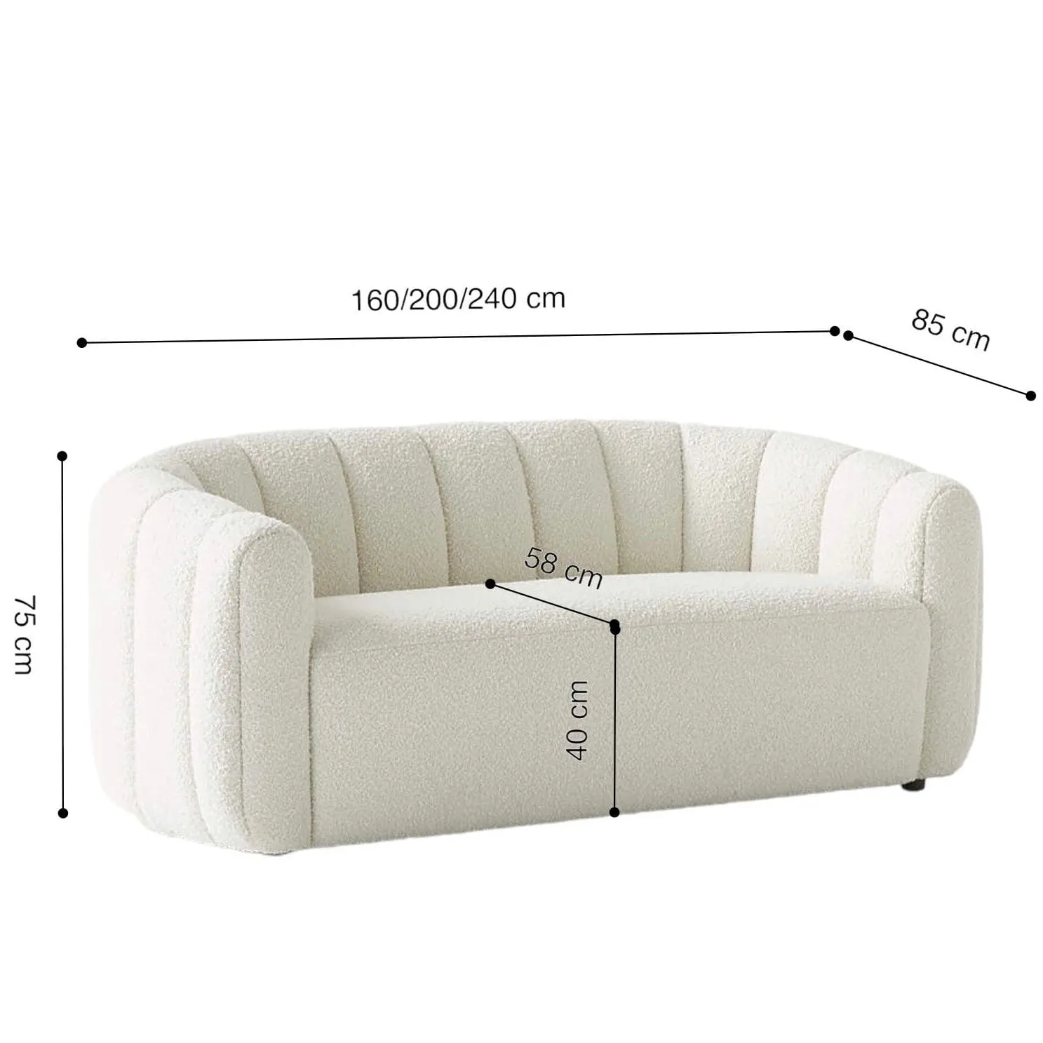 Kenston Boucle Curve Sofa