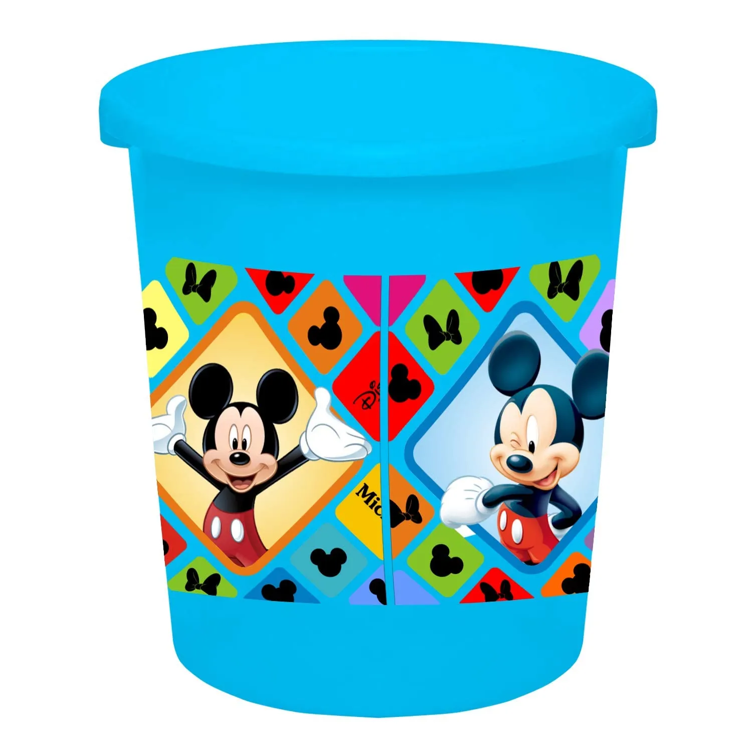 Kuber Industries Disney Mickey Minnie Print Plastic 2 Pieces Dustbin/Garbage Bin/Waste Bin, 5 Liters (Blue) -HS_35_KUBMARTS17770