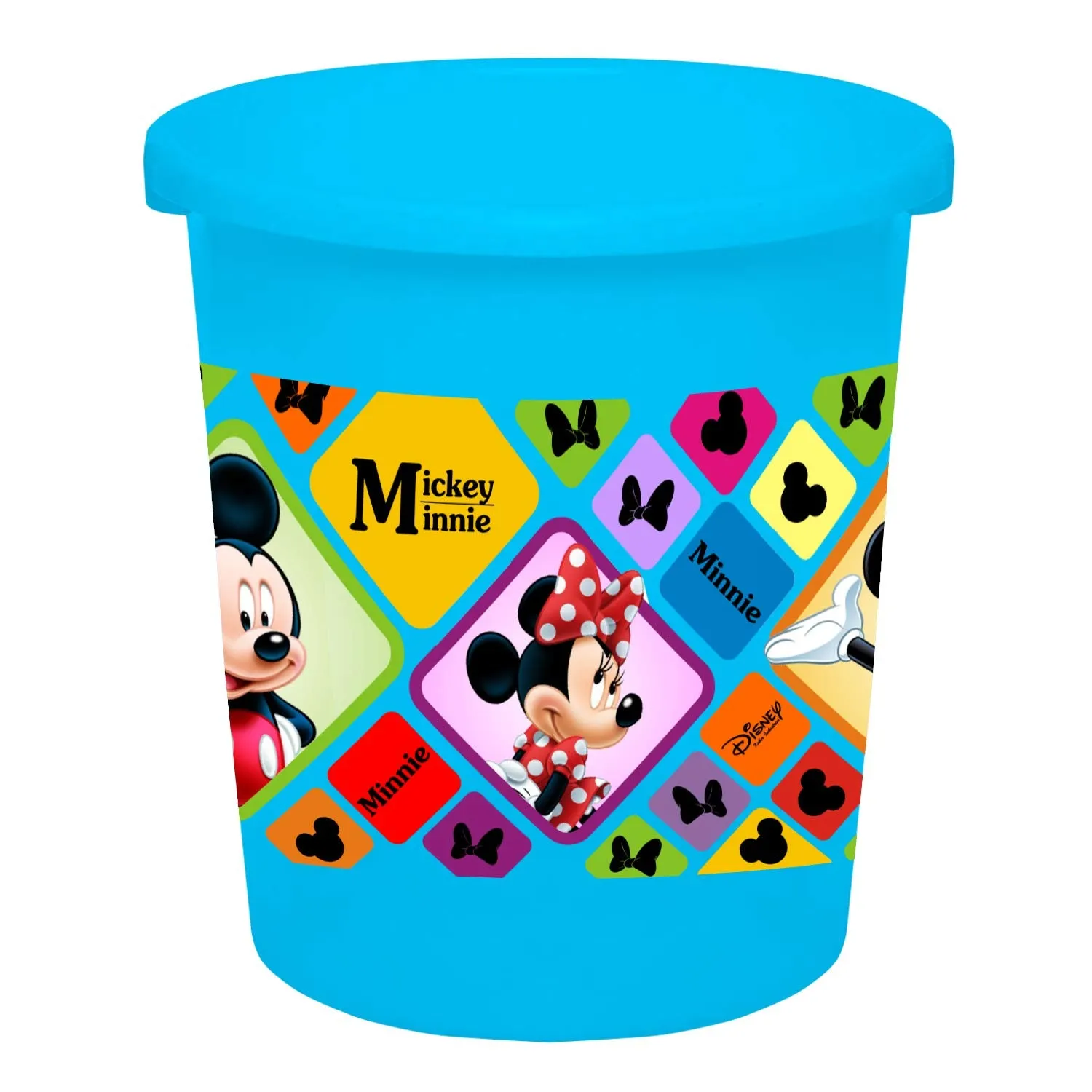 Kuber Industries Disney Mickey Minnie Print Plastic 2 Pieces Dustbin/Garbage Bin/Waste Bin, 5 Liters (Blue) -HS_35_KUBMARTS17770