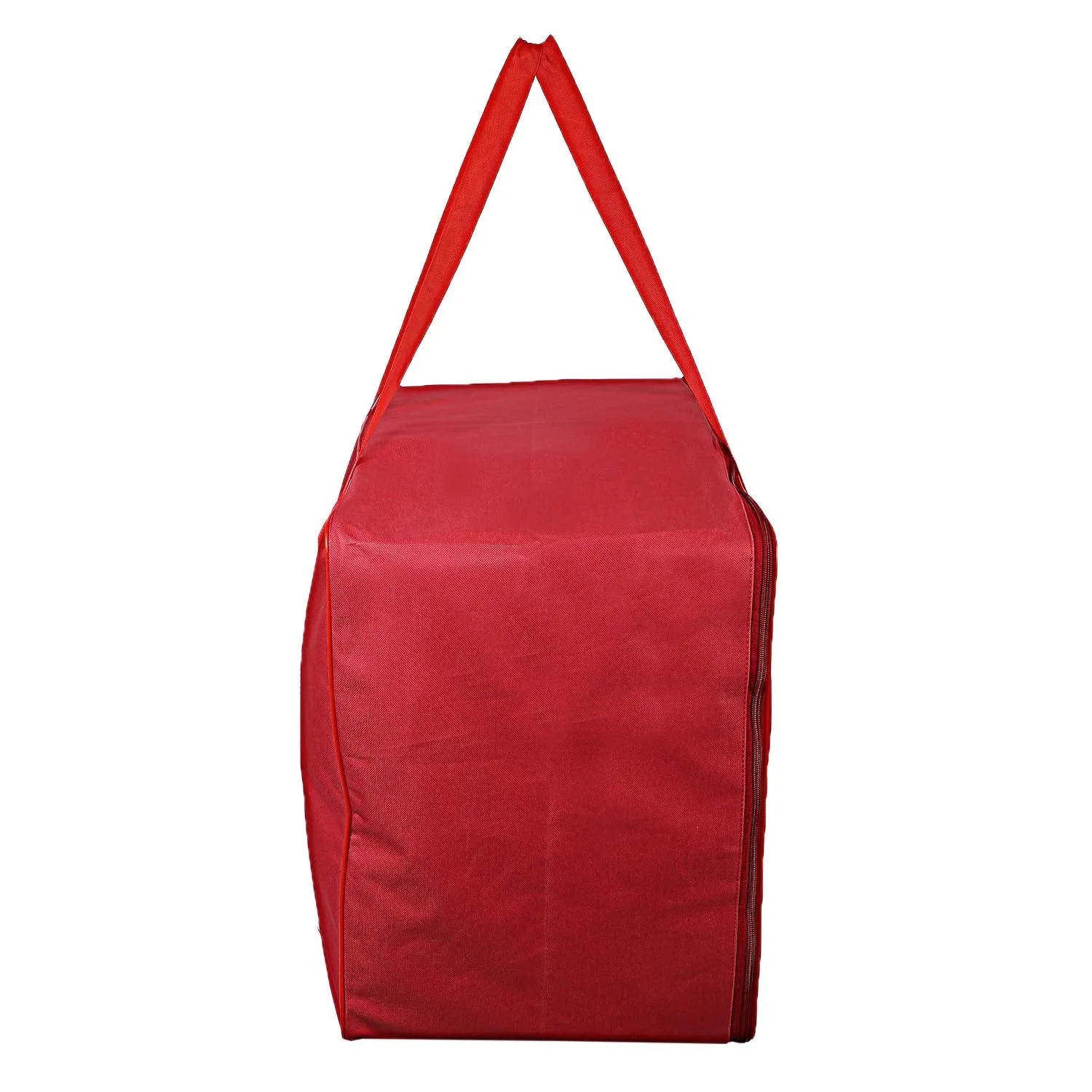 Kuber Industries Rexine Jumbo Underbed Moisture Proof Storage Bag with Zipper Closure and Handle (Red, 48x60x36 Cm)