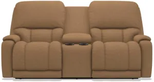 La-Z-Boy Greyson Fawn Power Reclining Loveseat with Headrest And Console