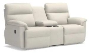 La-Z-Boy Jay Beige Reclining Loveseat with Console