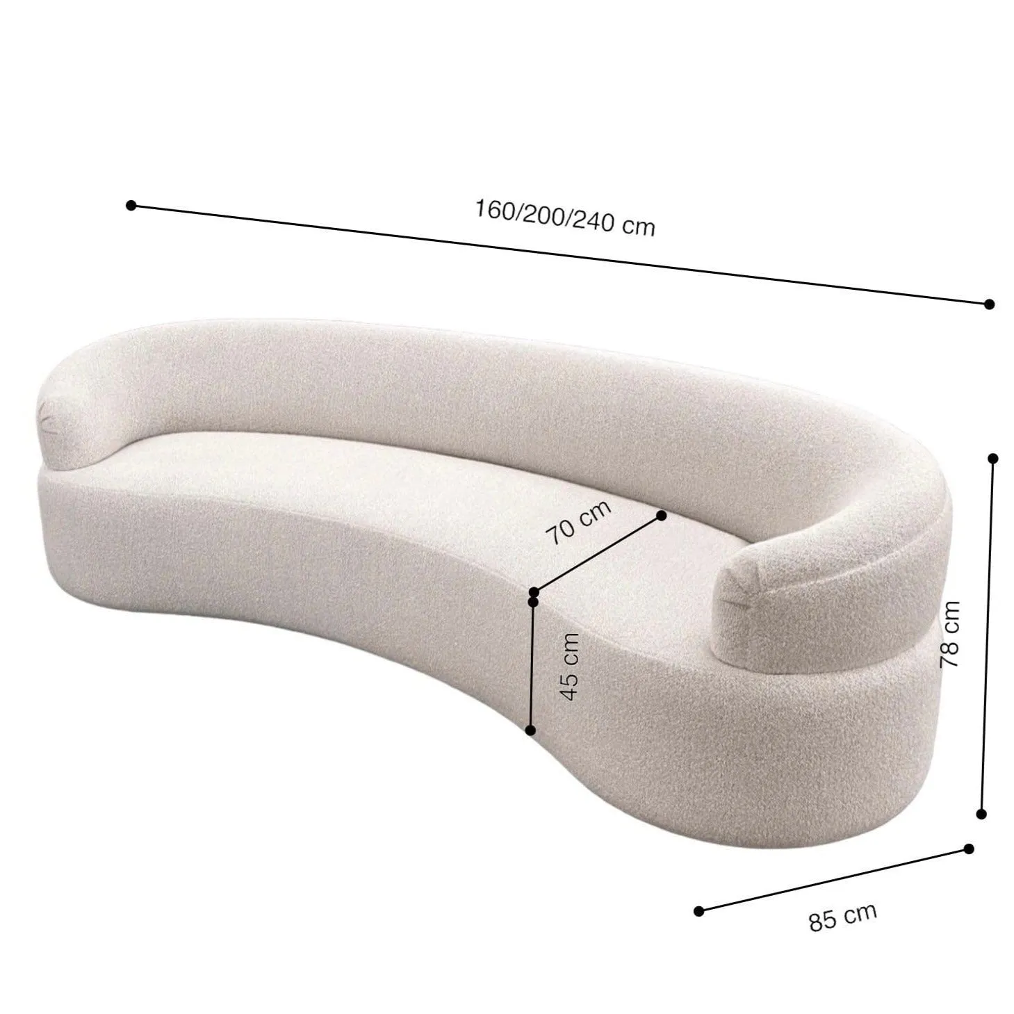 Lionel Performance Boucle Curve Sofa