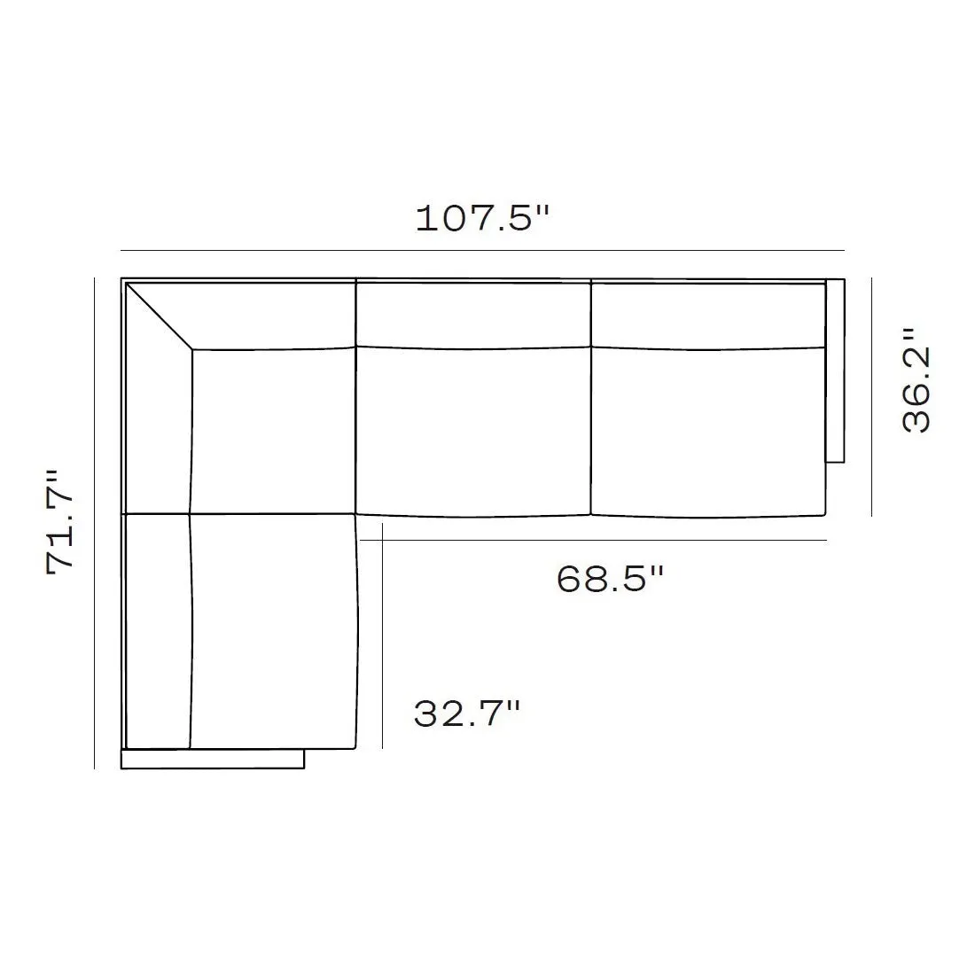 Lissoni 4 Seater Sectional Sofa