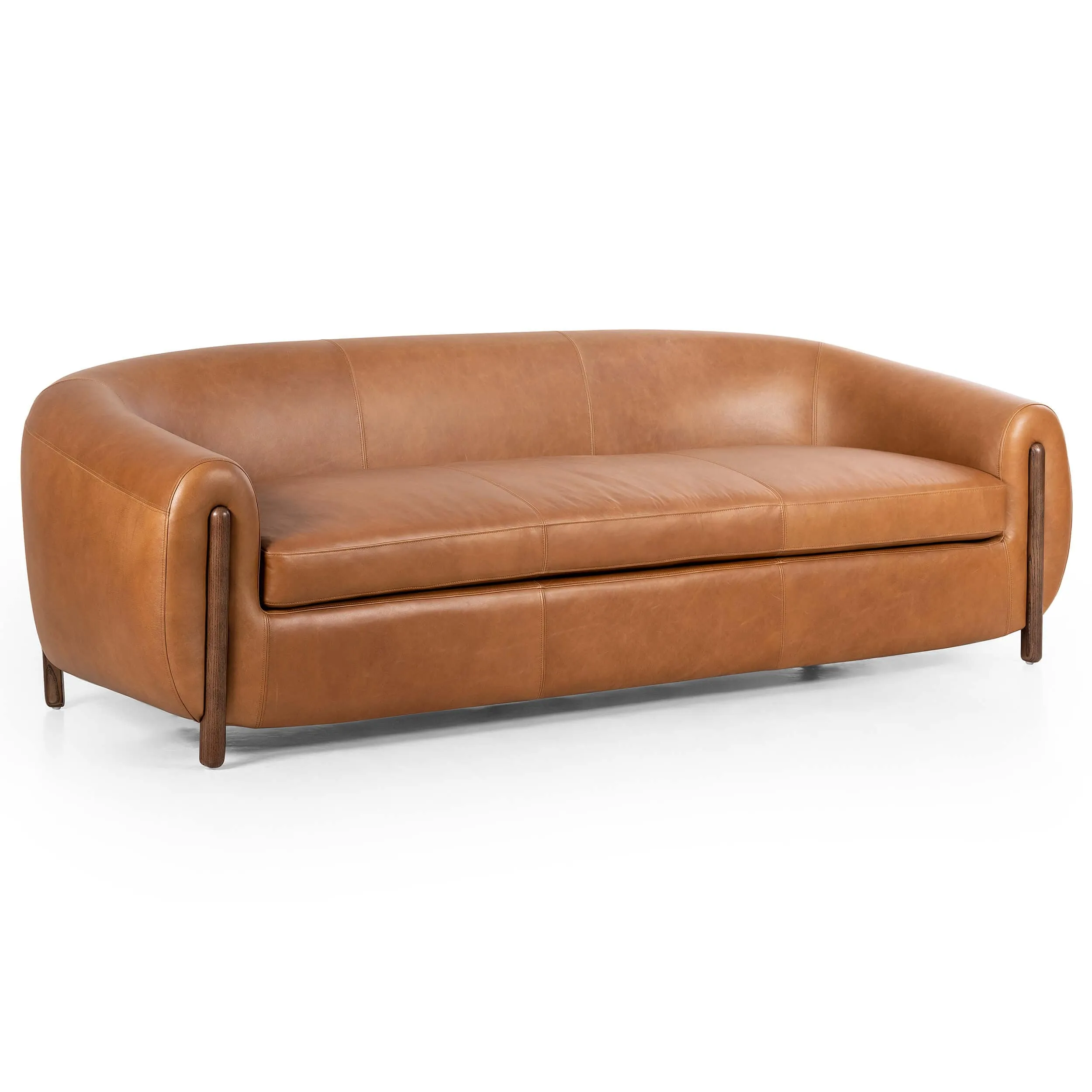 Lyla 86" Leather Sofa, Valencia Camel