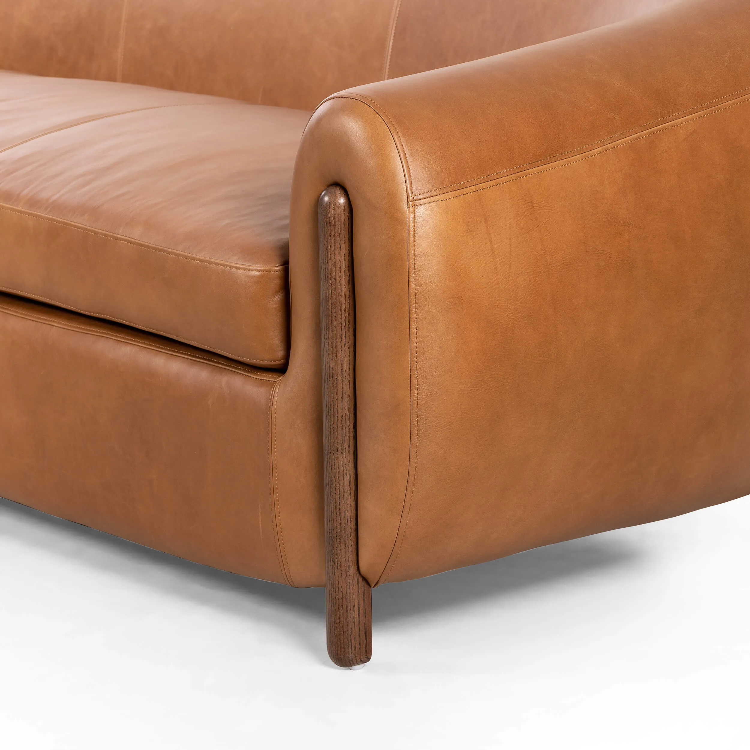 Lyla 86" Leather Sofa, Valencia Camel