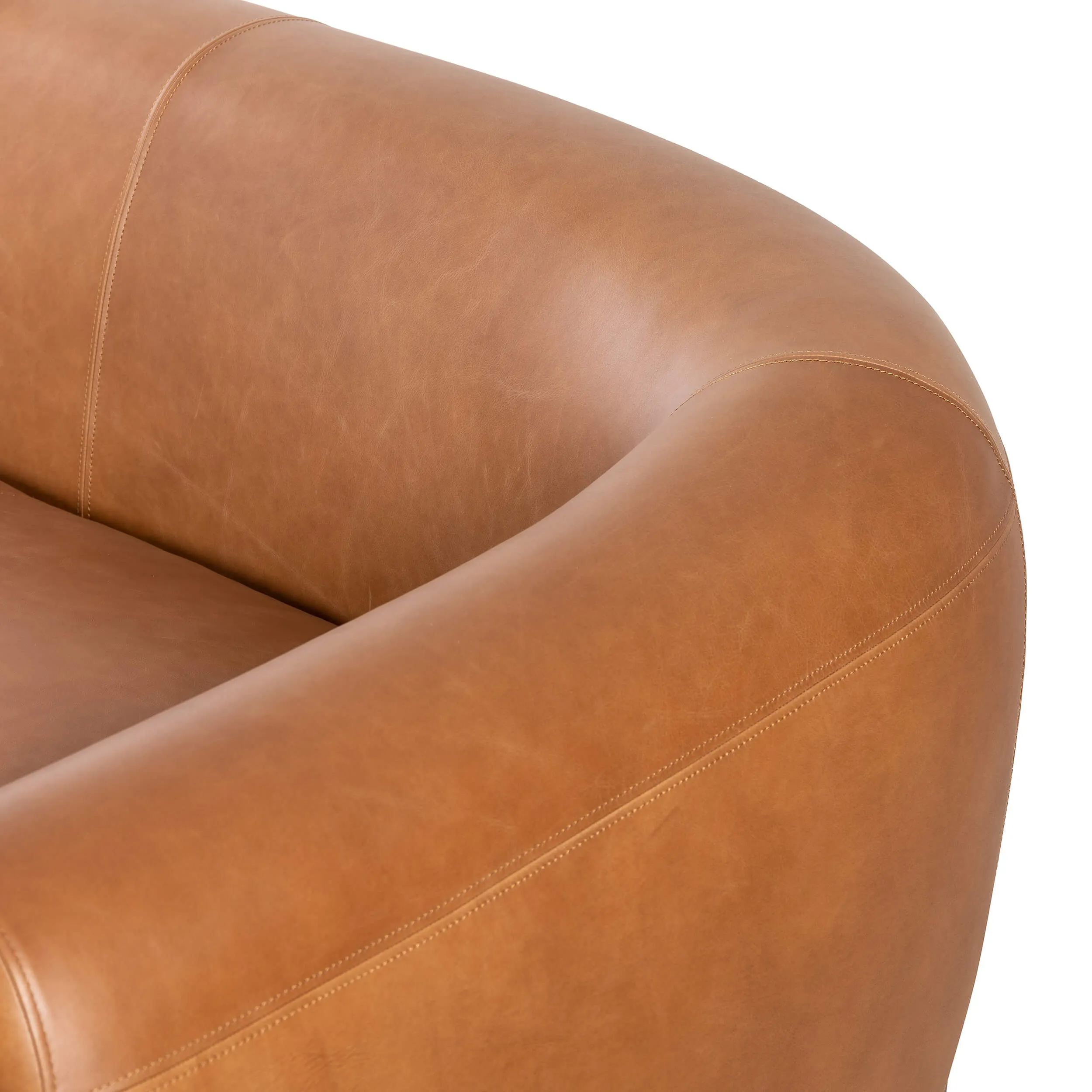 Lyla 86" Leather Sofa, Valencia Camel