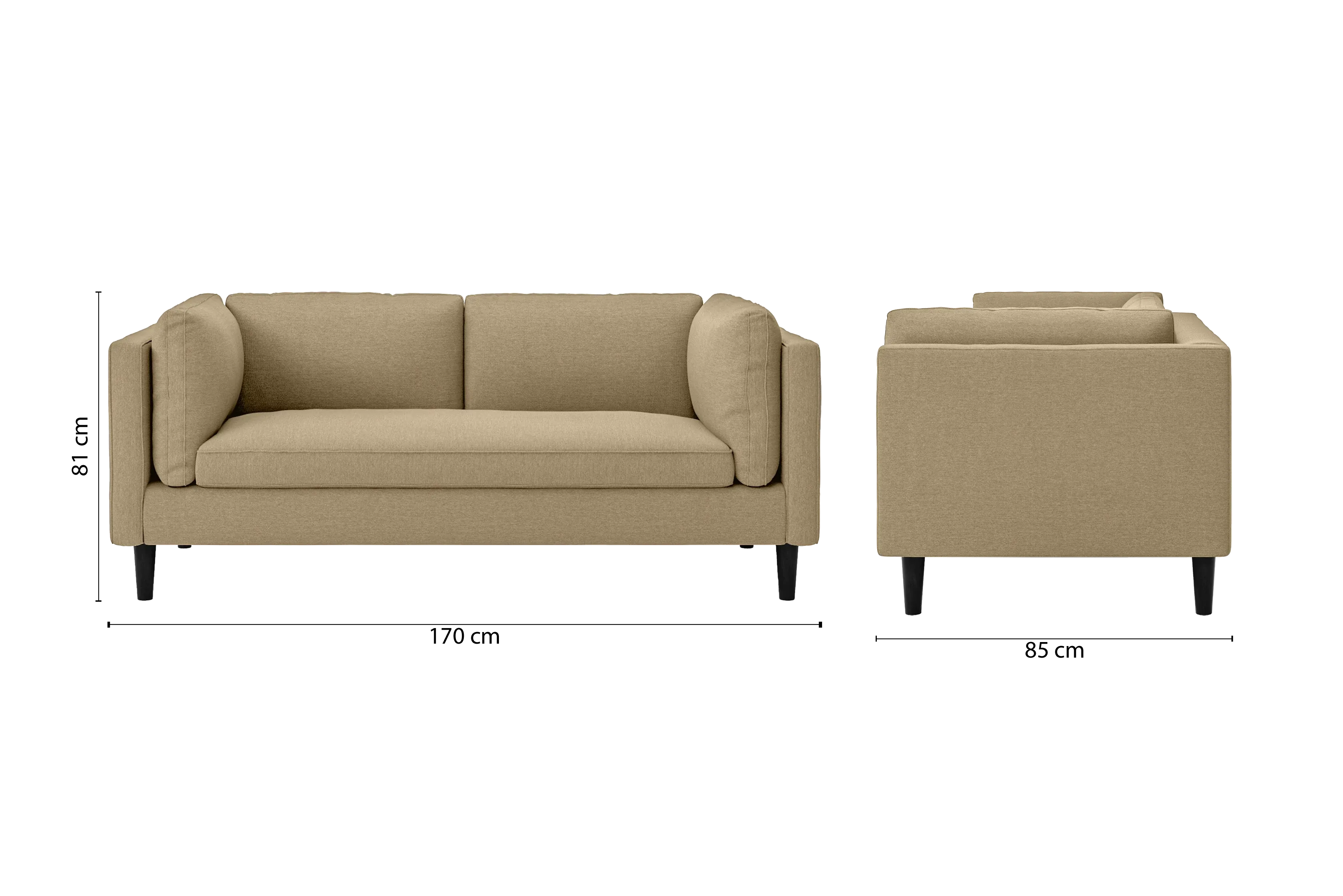 Matera 2 Seater Sofa Beige Linen Fabric