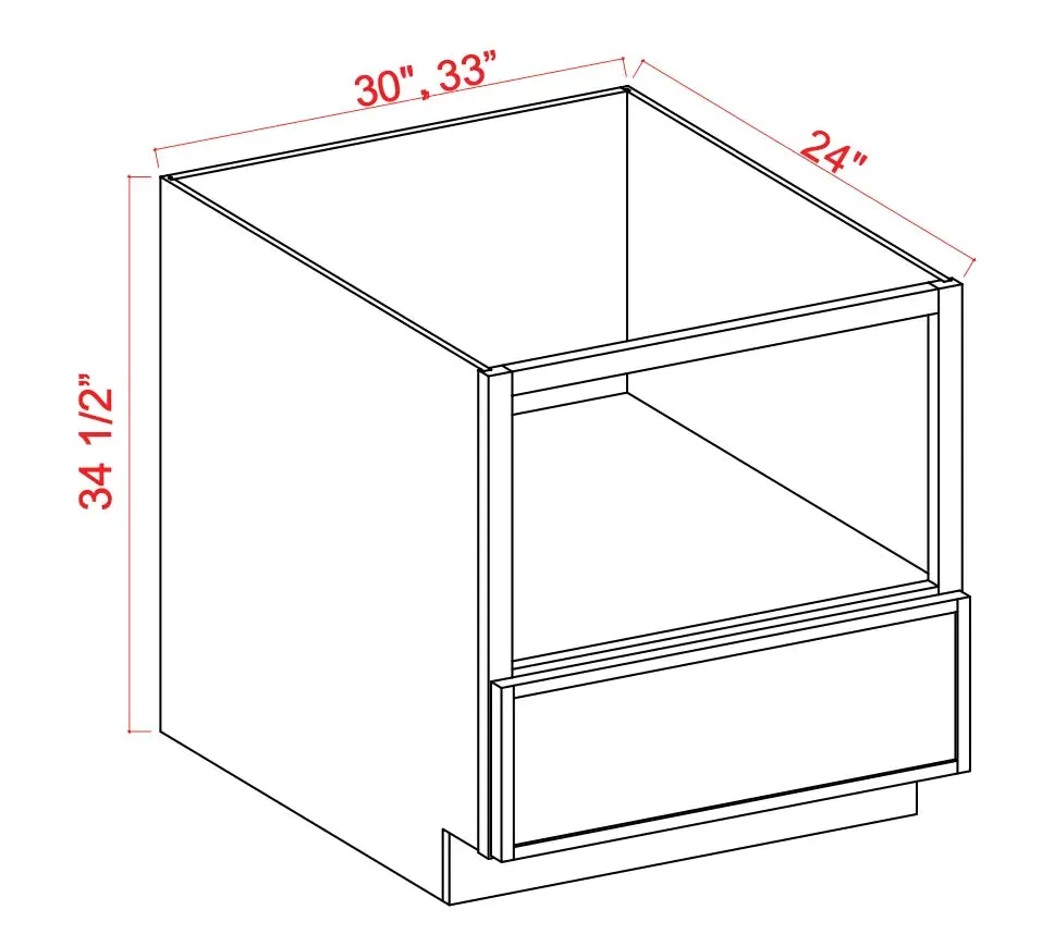 Microwave Base Cabinet - Shaker Slim