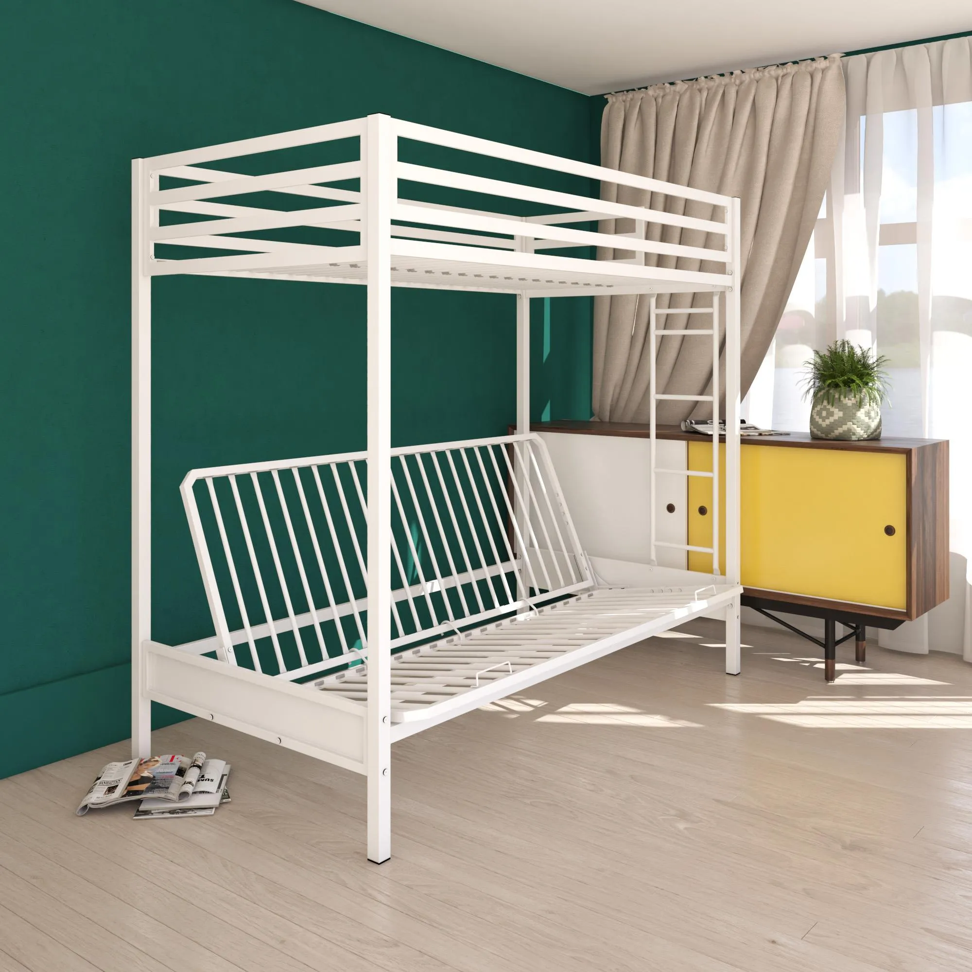 Miles Metal Loft Bed with Futon