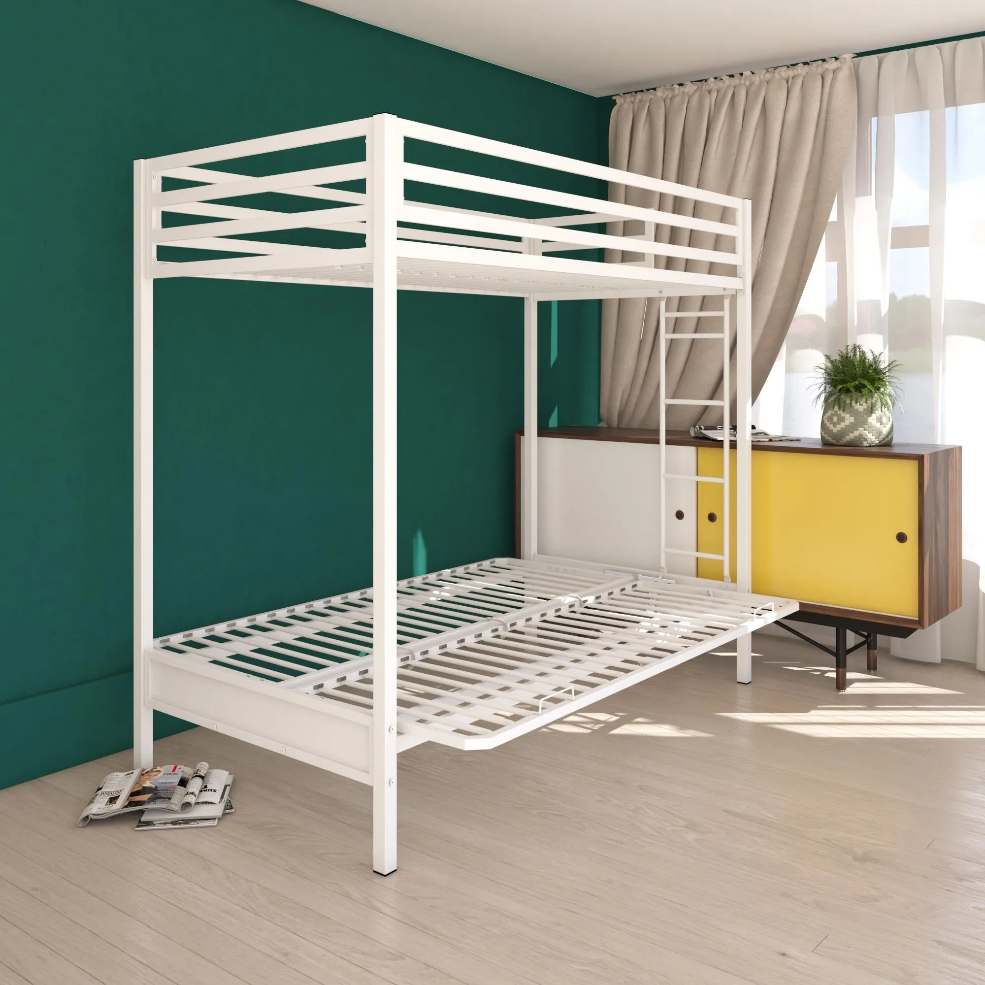 Miles Metal Loft Bed with Futon