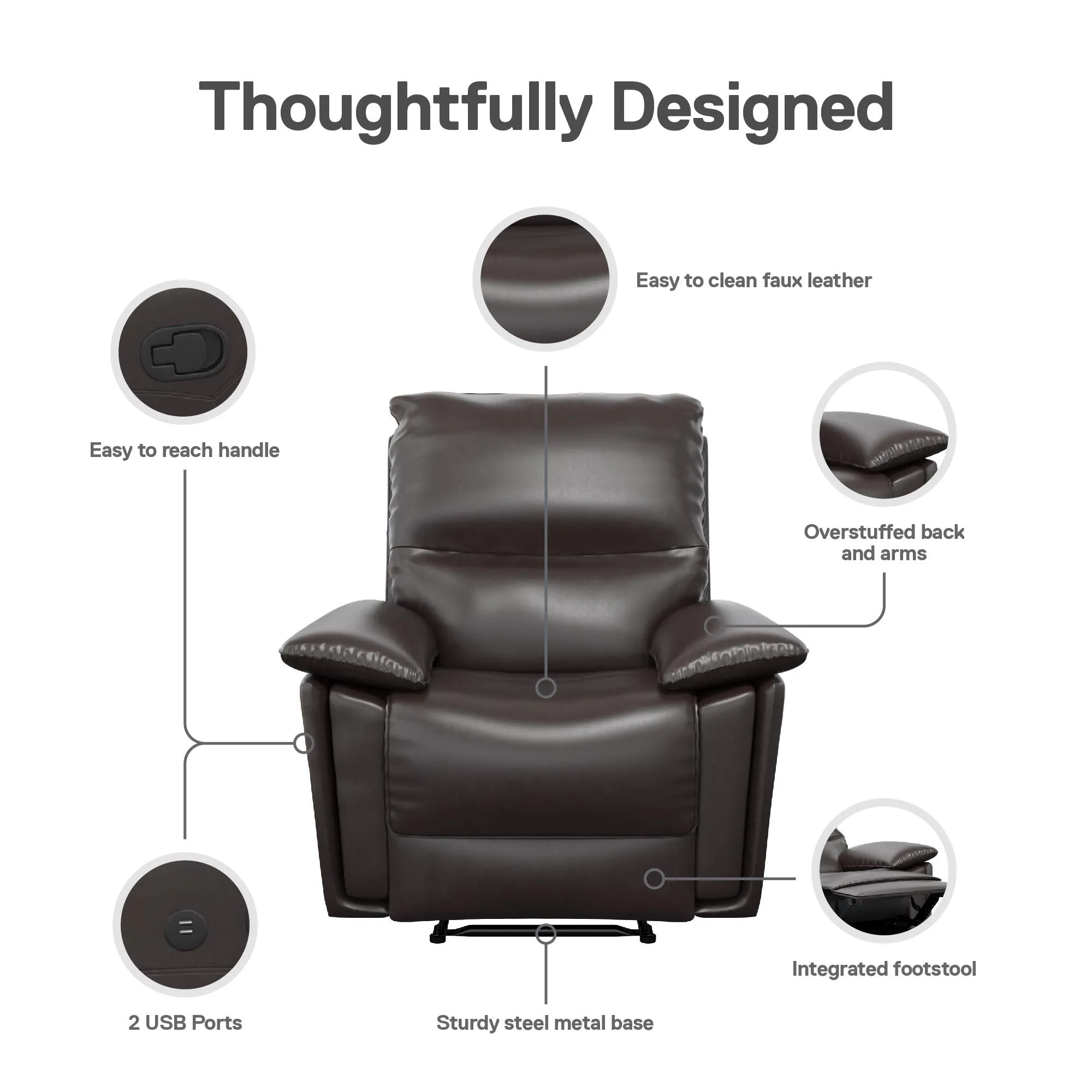 Miller Recliner with Dual USB Port