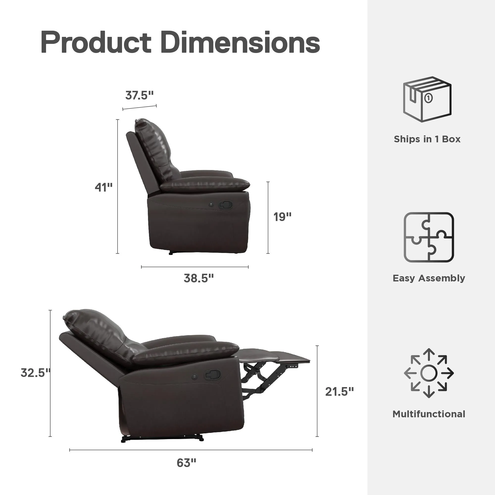 Miller Recliner with Dual USB Port