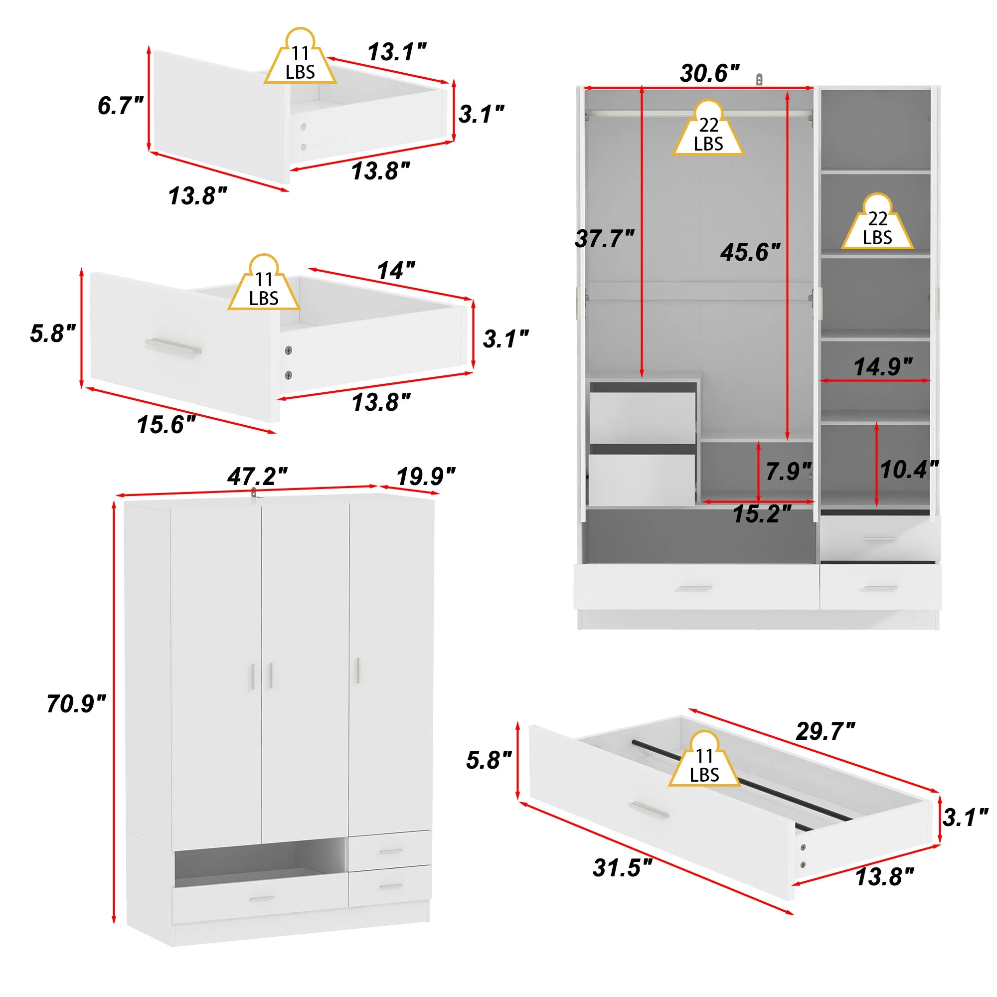 Modern Wardrobe With Shoe Storage Drawer