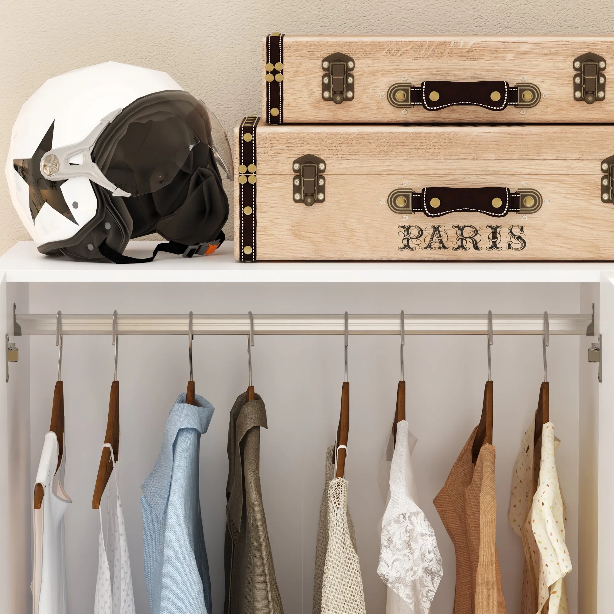 Modern Wardrobe With Shoe Storage Drawer