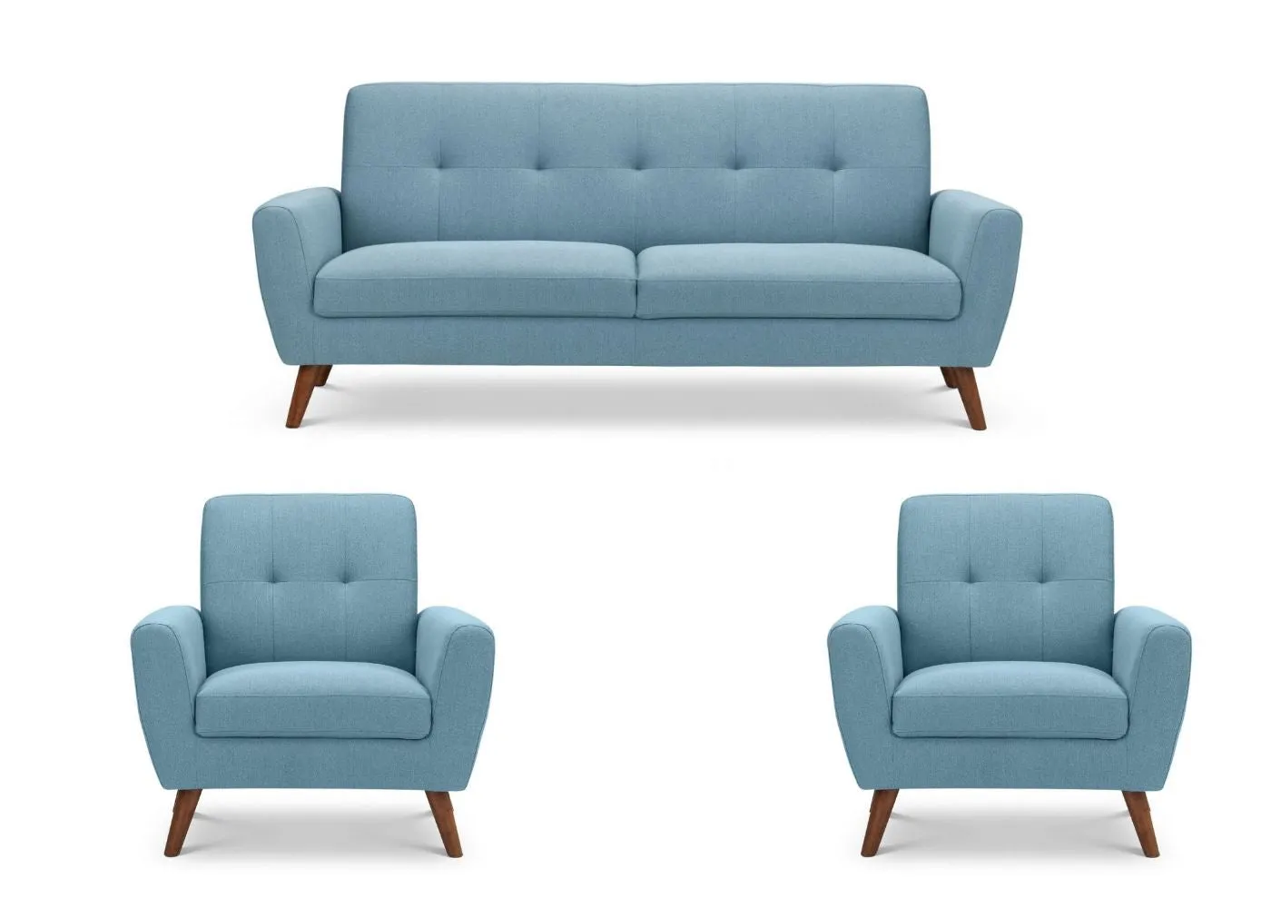 Monza Blue Compact Retro Sofa Range by Julian Bowen